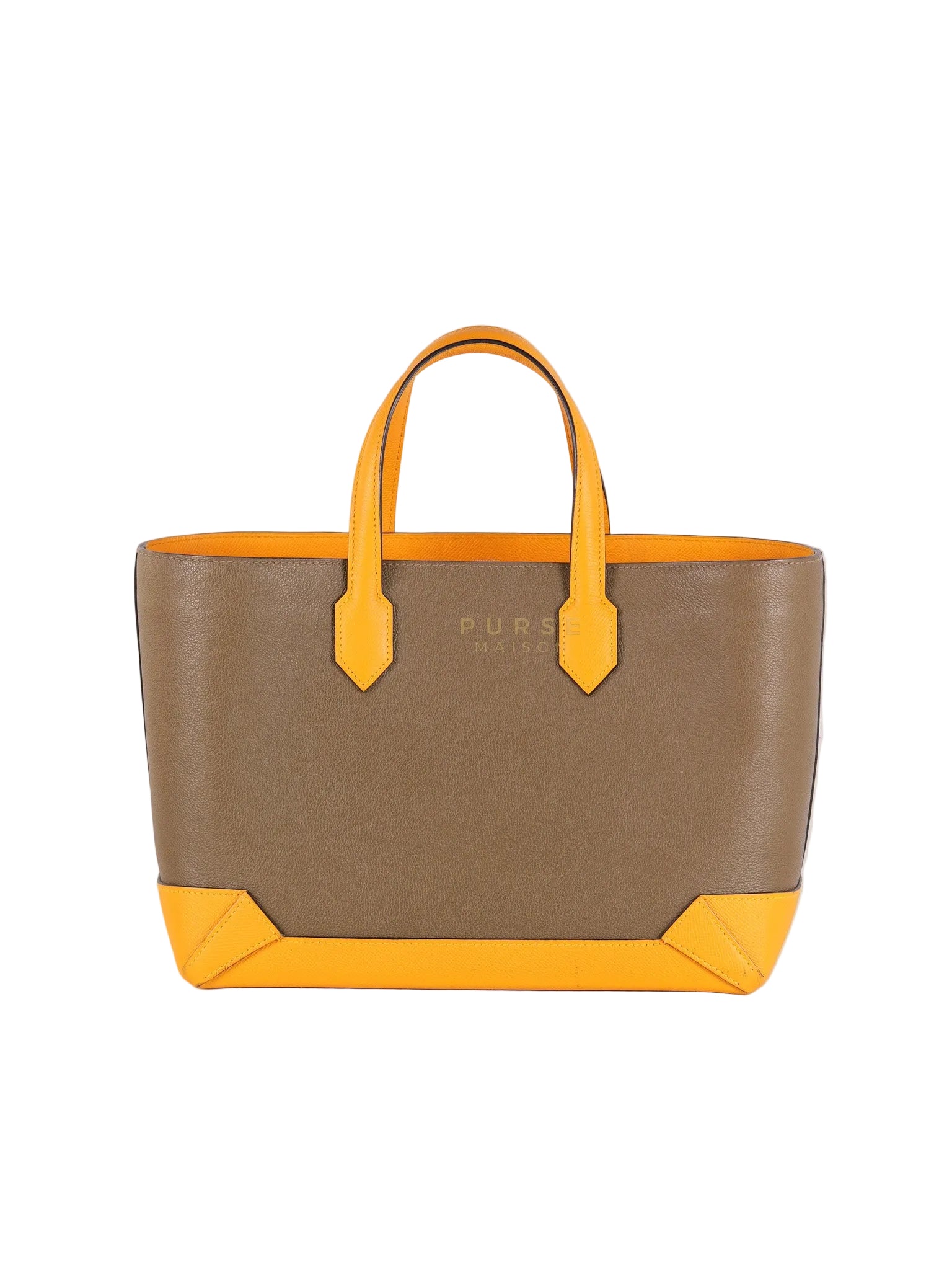 Maxibox Cabas 30 Origan Evercolor and Moutarde Epsom Dual Color Palladium Hardware Handbag Stamp X (2016) | Purse Maison Luxury Bags Shop