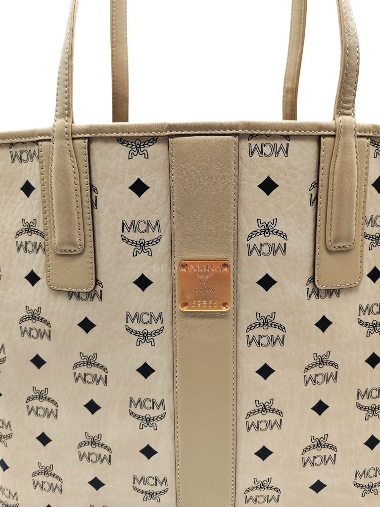 Liz Reversible Beige Shopping Tote Bag | Purse Maison Luxury Bags Shop