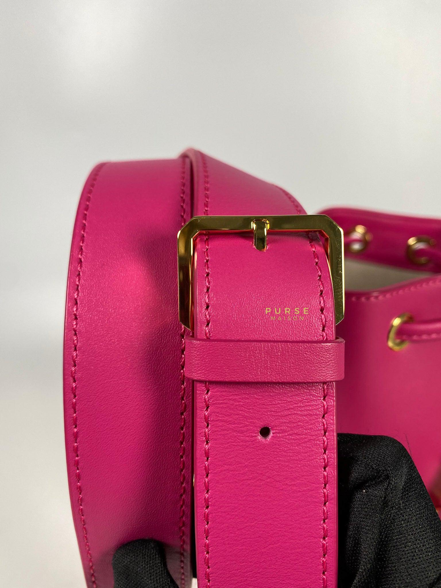 MCM Mini Chain Drawstring Beetroot Pink Bag