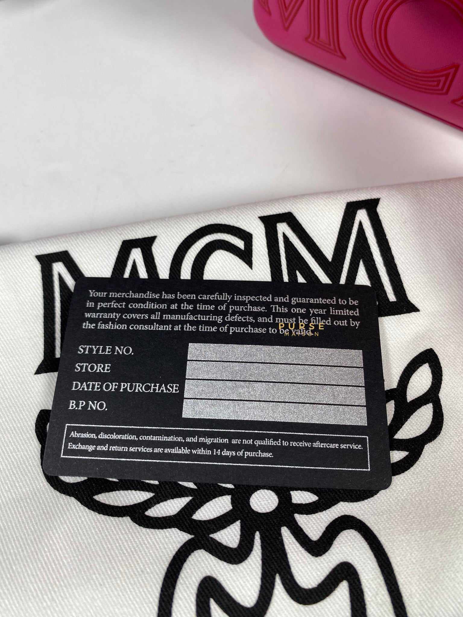 MCM Mini Chain Drawstring Beetroot Pink Bag