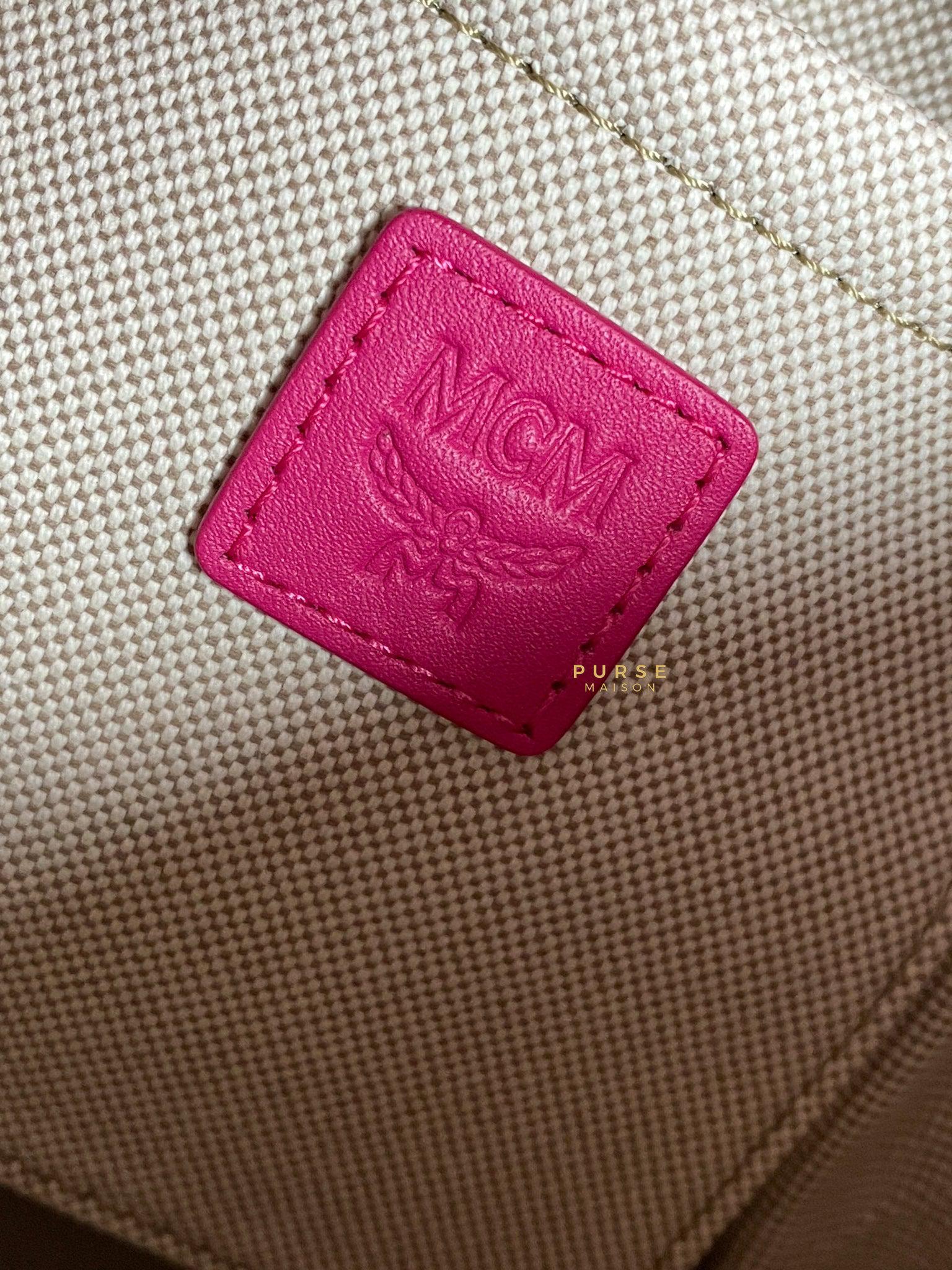MCM Mini Chain Drawstring Beetroot Pink Bag