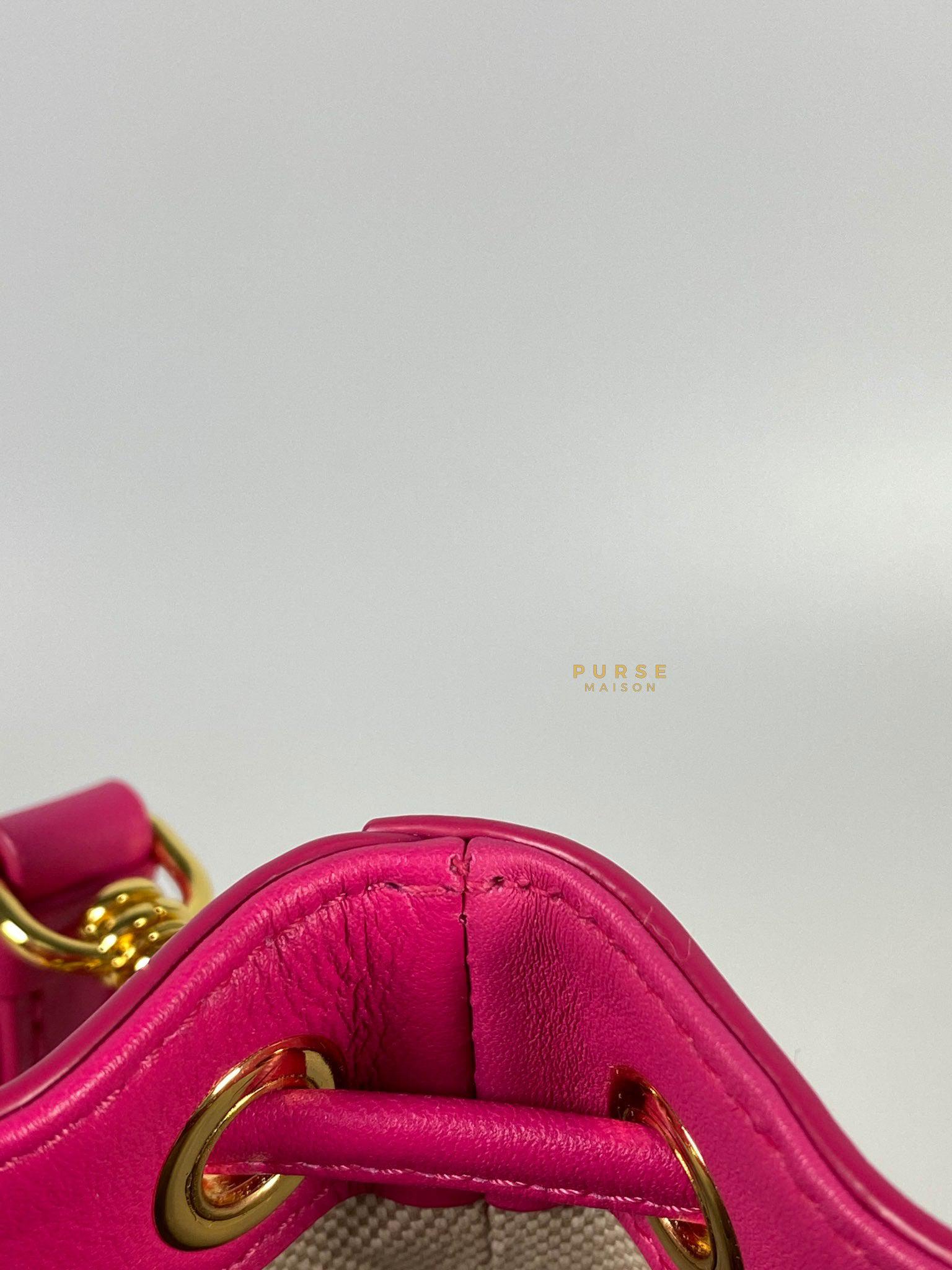 MCM Mini Chain Drawstring Beetroot Pink Bag