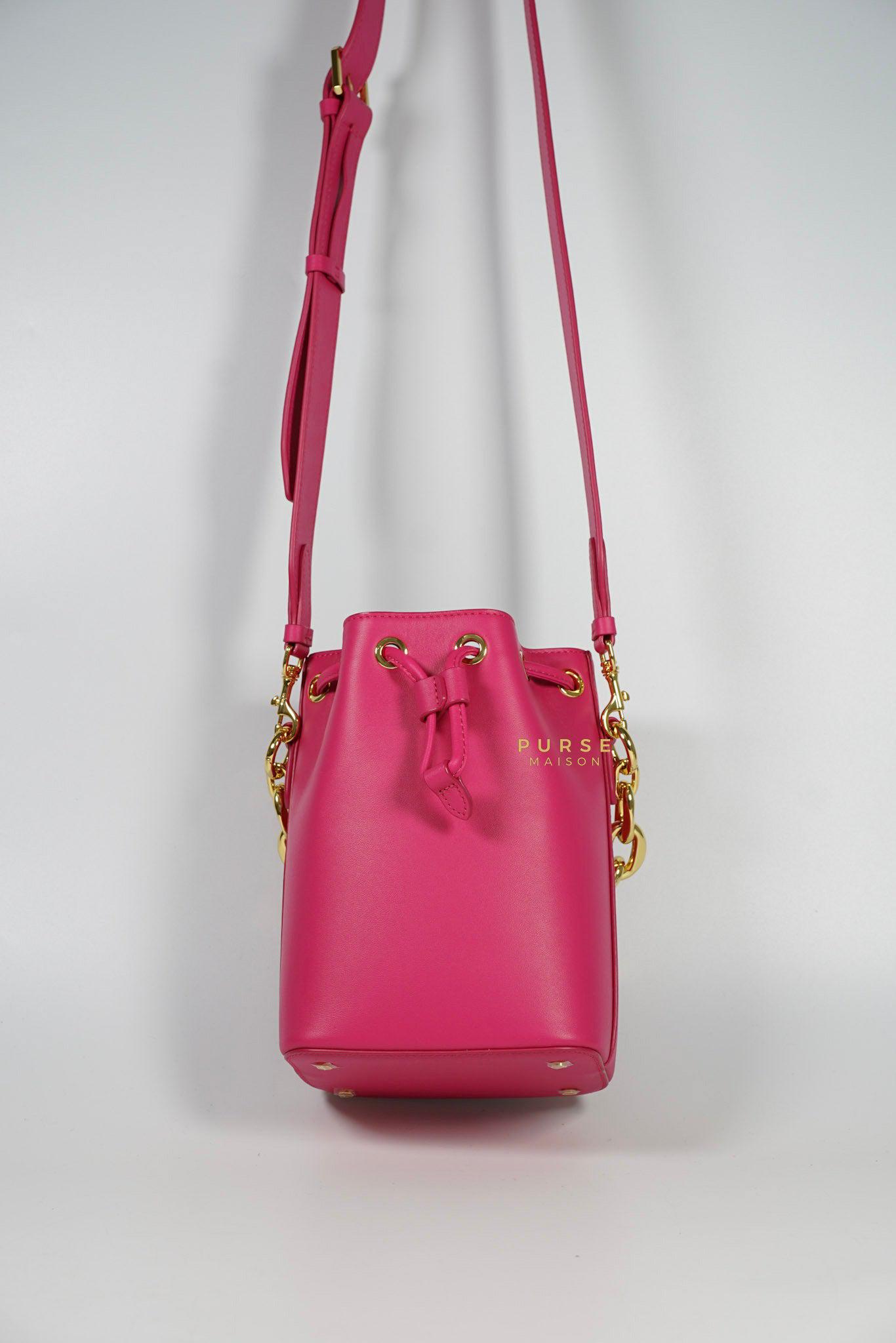 MCM Mini Chain Drawstring Beetroot Pink Bag