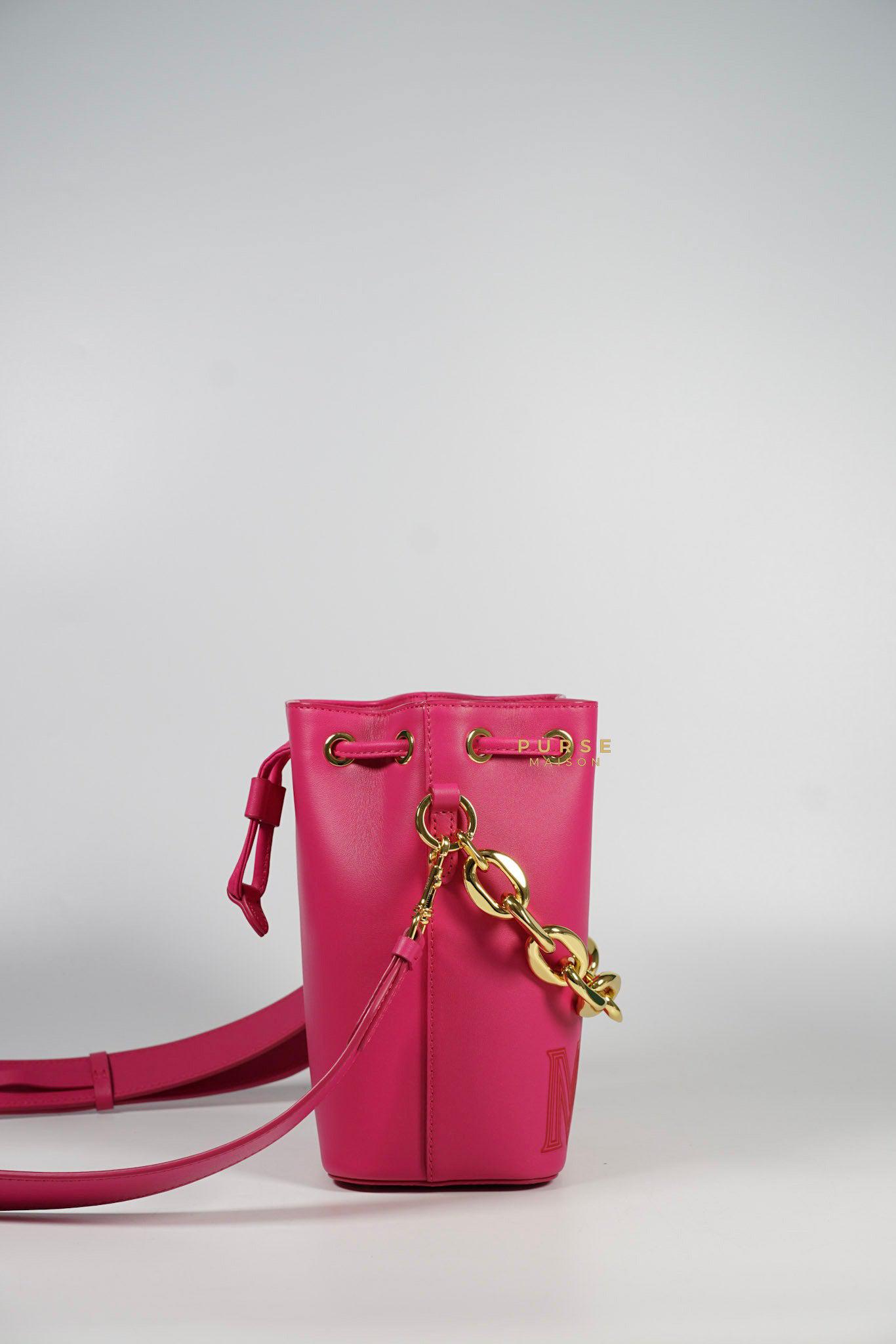 MCM Mini Chain Drawstring Beetroot Pink Bag