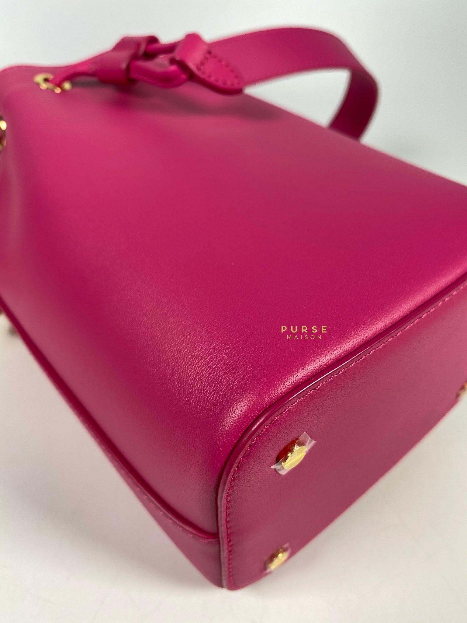 MCM Mini Chain Drawstring Beetroot Pink Bag