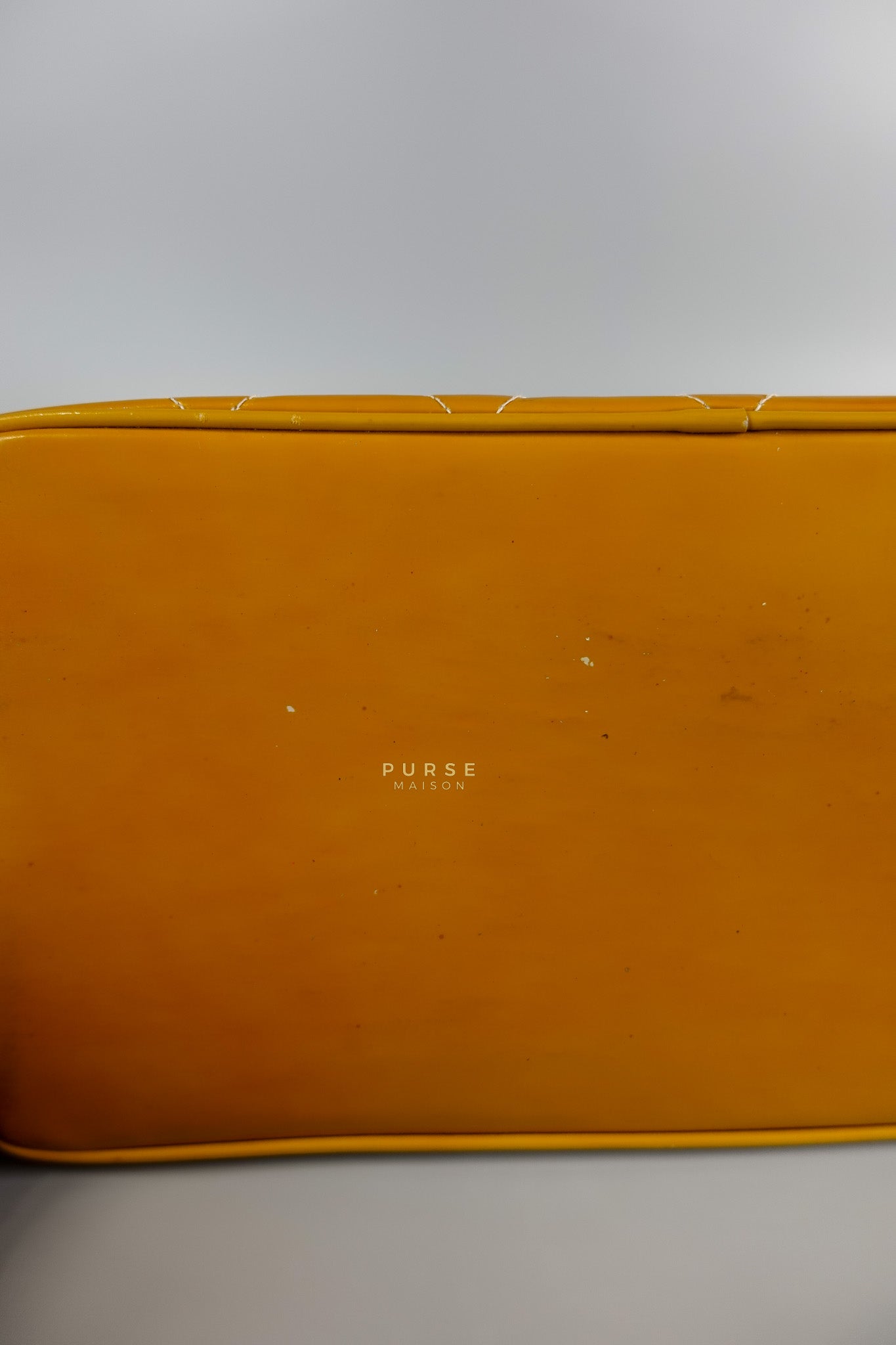 Medallion Yellow Mustard Vintage Patent Leather Handbag and Gold Hardware Series 7 | Purse Maison Luxury Bags Shop