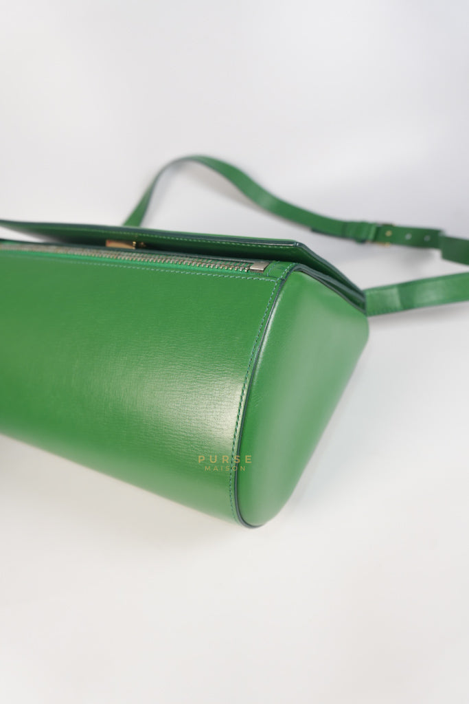 Medium Pandora Box in Green Calfskin Leather | Purse Maison Luxury Bags Shop