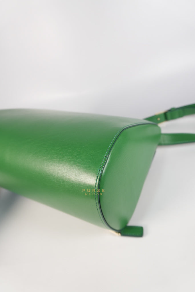 Medium Pandora Box in Green Calfskin Leather | Purse Maison Luxury Bags Shop