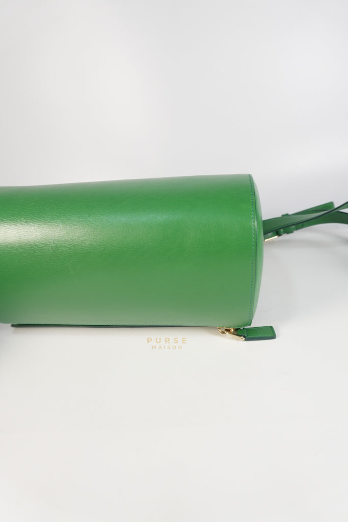 Medium Pandora Box in Green Calfskin Leather | Purse Maison Luxury Bags Shop