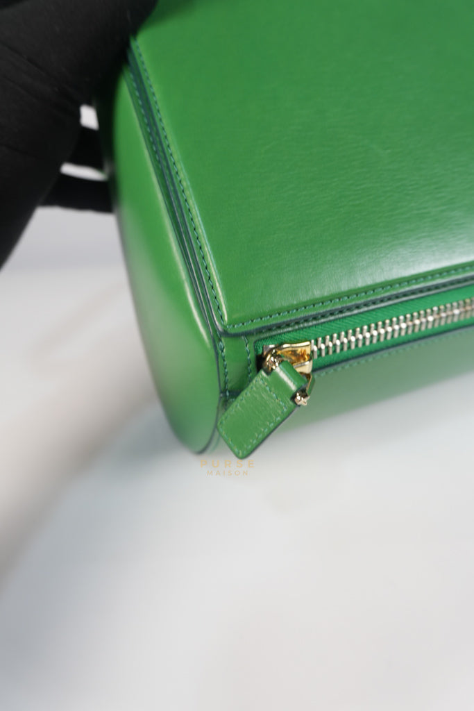 Medium Pandora Box in Green Calfskin Leather | Purse Maison Luxury Bags Shop