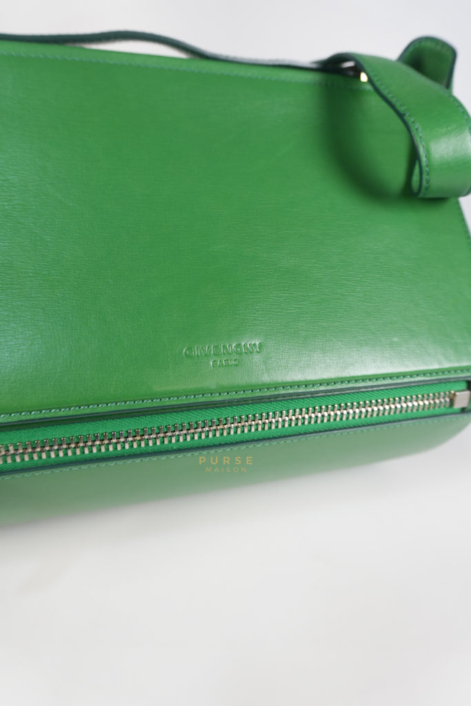 Medium Pandora Box in Green Calfskin Leather | Purse Maison Luxury Bags Shop