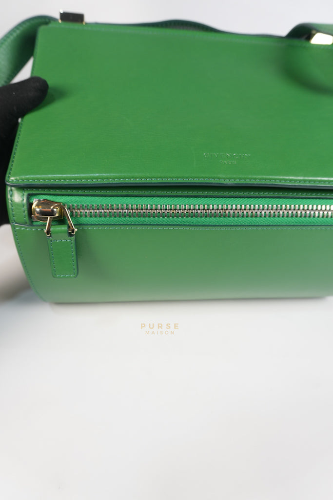 Medium Pandora Box in Green Calfskin Leather | Purse Maison Luxury Bags Shop