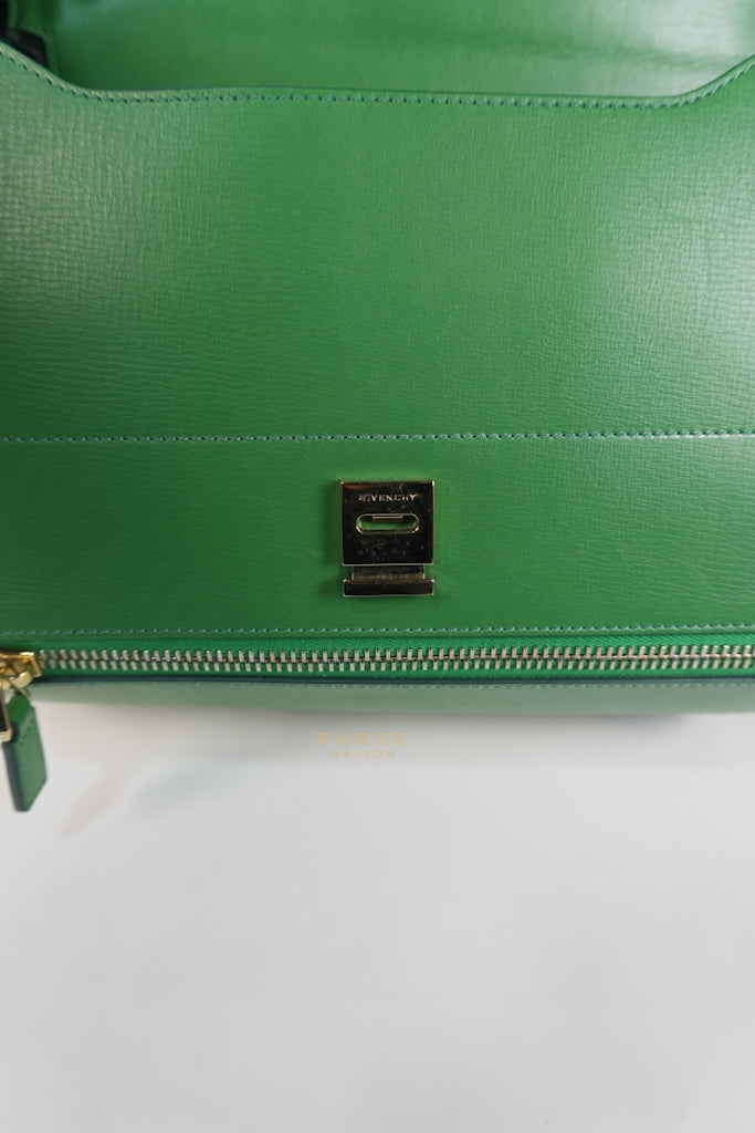 Medium Pandora Box in Green Calfskin Leather | Purse Maison Luxury Bags Shop