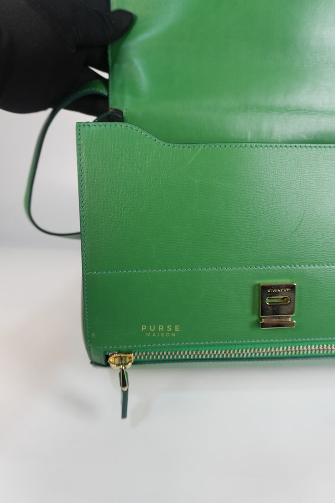 Medium Pandora Box in Green Calfskin Leather | Purse Maison Luxury Bags Shop