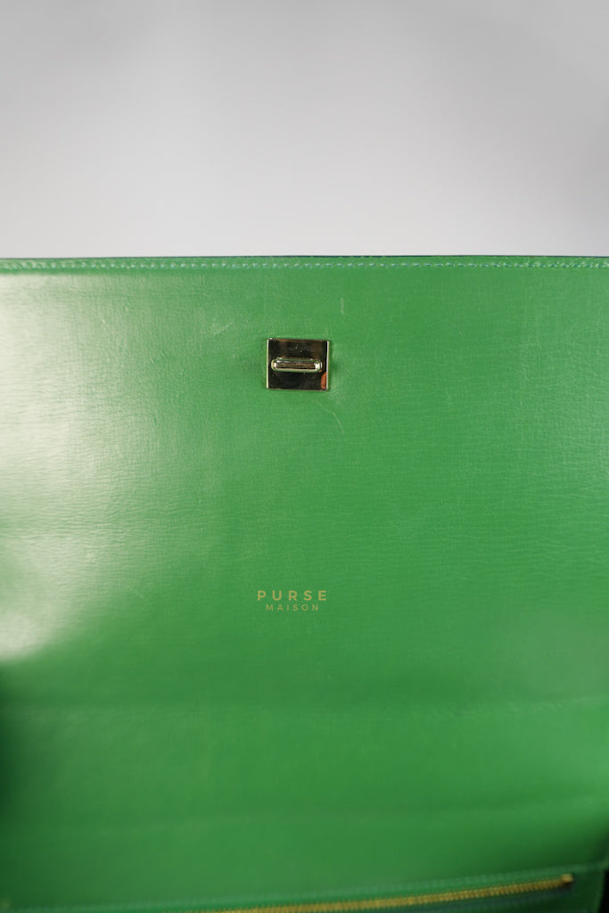 Medium Pandora Box in Green Calfskin Leather | Purse Maison Luxury Bags Shop