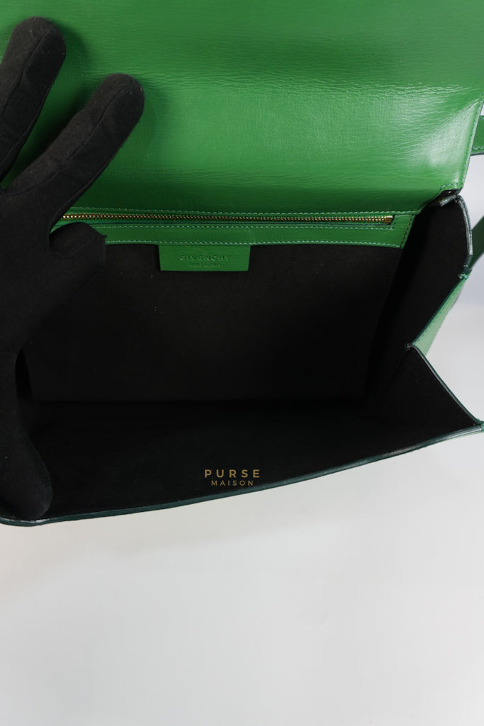 Medium Pandora Box in Green Calfskin Leather | Purse Maison Luxury Bags Shop