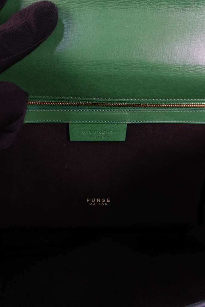 Medium Pandora Box in Green Calfskin Leather | Purse Maison Luxury Bags Shop