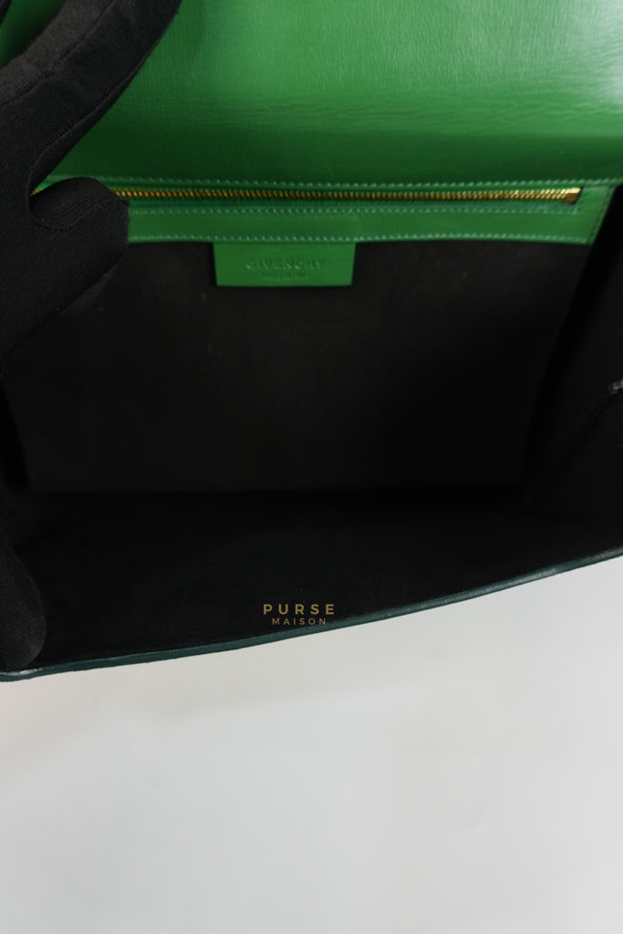 Medium Pandora Box in Green Calfskin Leather | Purse Maison Luxury Bags Shop