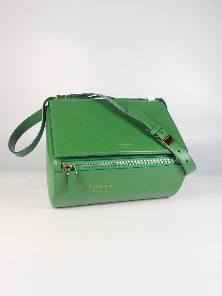 Medium Pandora Box in Green Calfskin Leather | Purse Maison Luxury Bags Shop