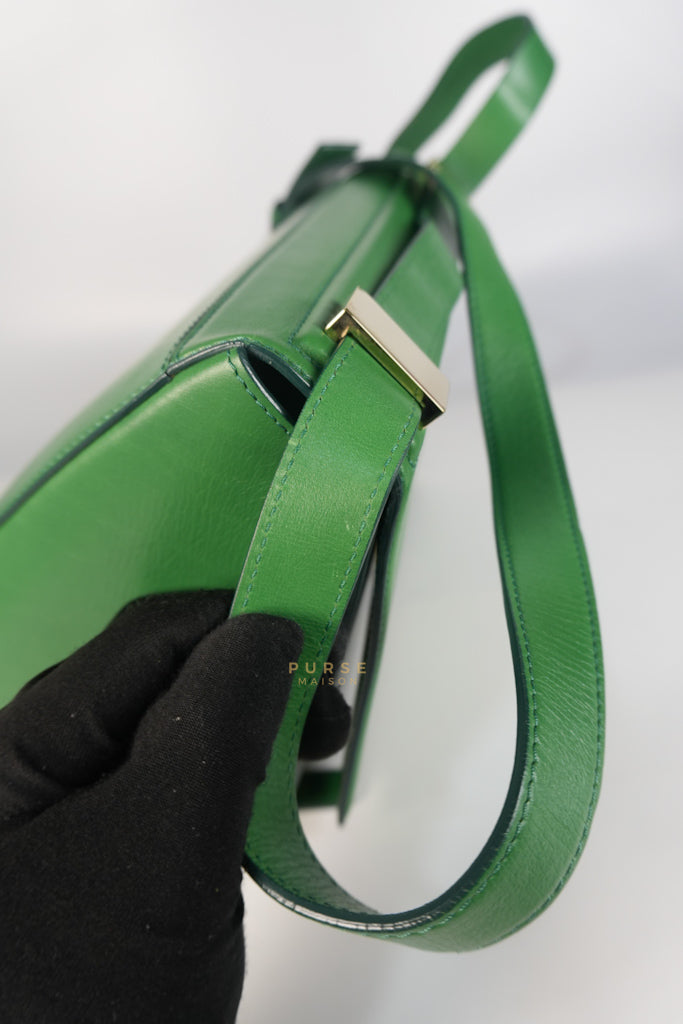 Medium Pandora Box in Green Calfskin Leather | Purse Maison Luxury Bags Shop