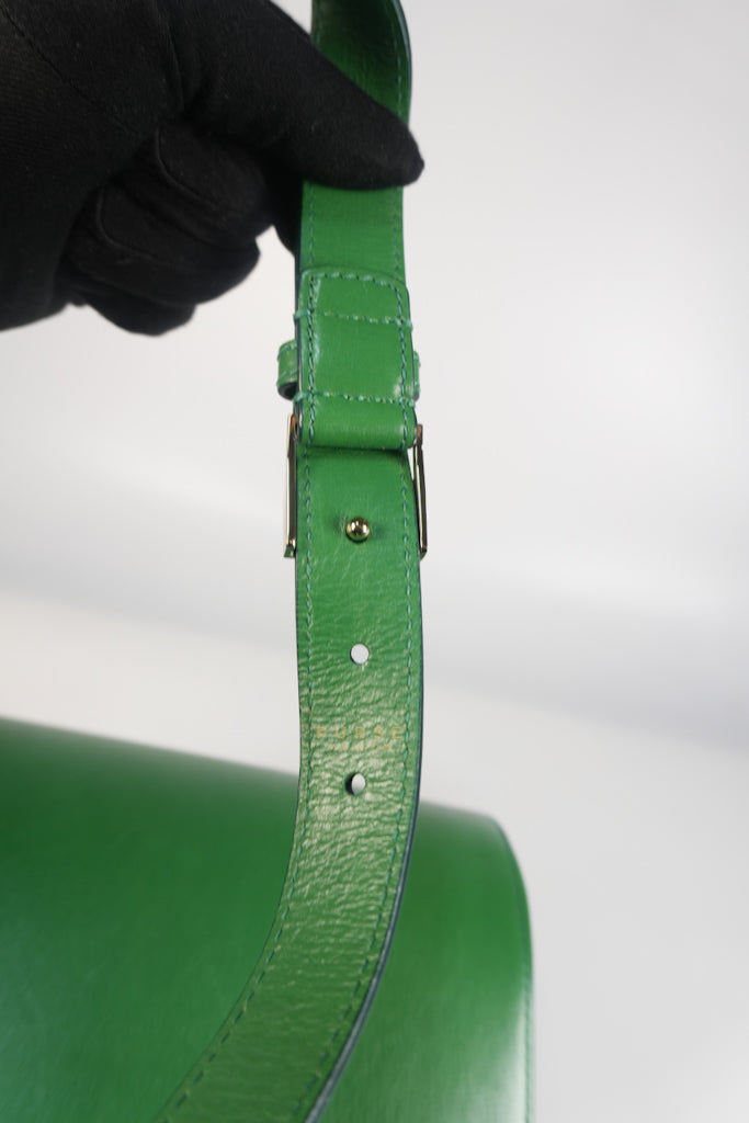 Medium Pandora Box in Green Calfskin Leather | Purse Maison Luxury Bags Shop