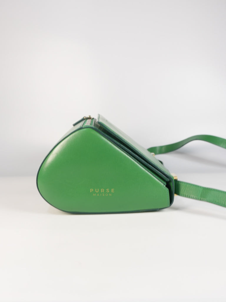 Medium Pandora Box in Green Calfskin Leather | Purse Maison Luxury Bags Shop