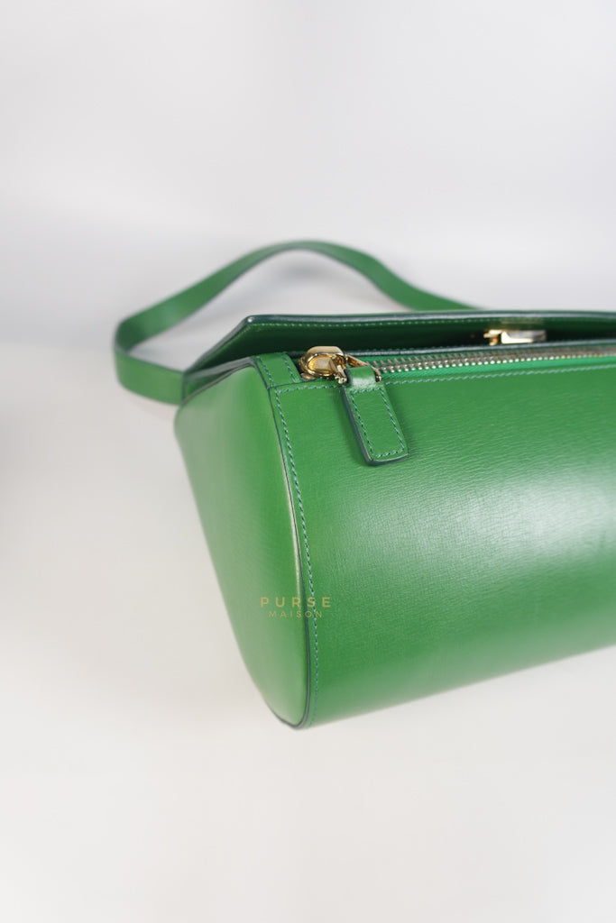 Medium Pandora Box in Green Calfskin Leather | Purse Maison Luxury Bags Shop