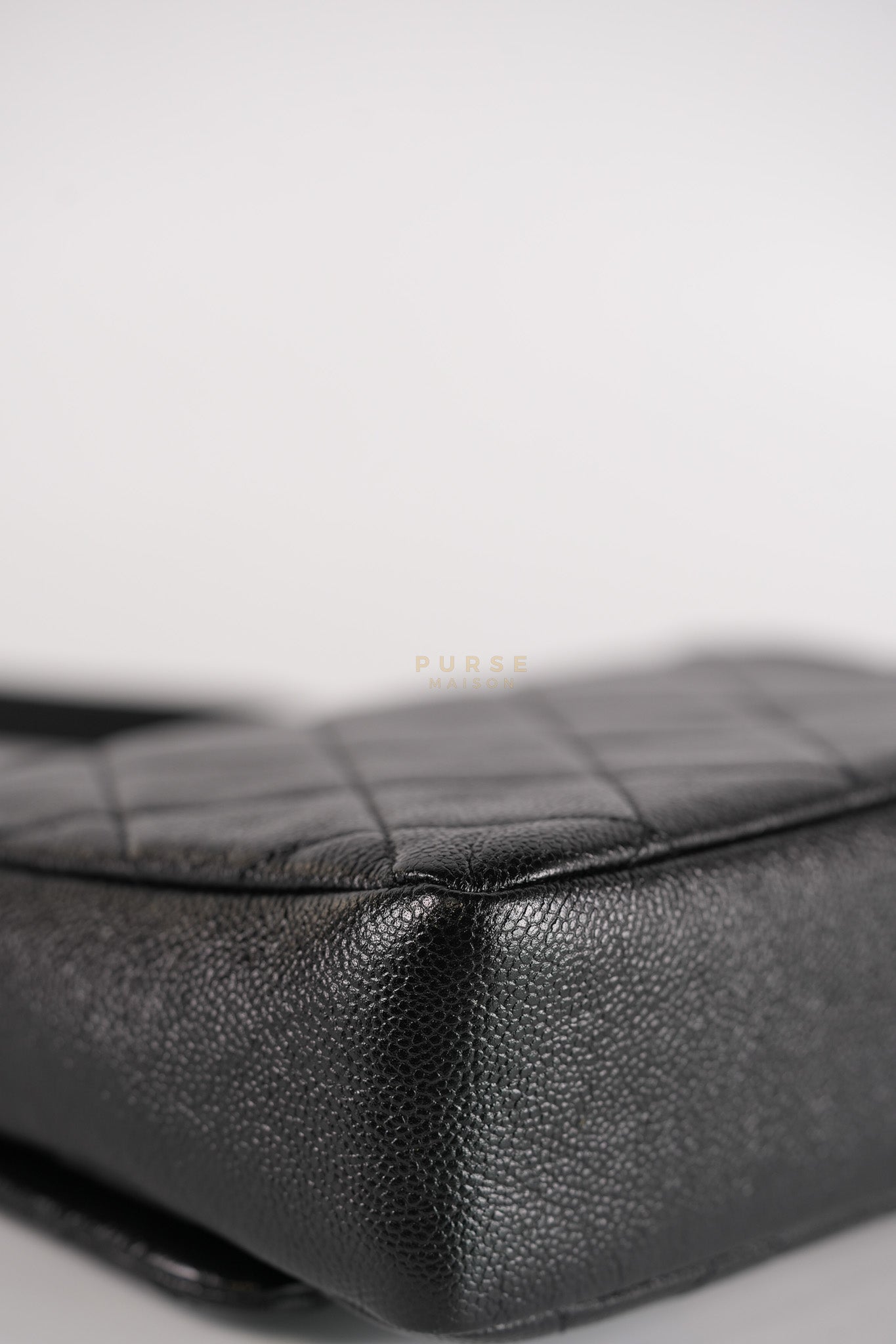 Melody Flap Bag in Shiny Caviar Leather and Aged Gold Hardware (Microchip) | Purse Maison Luxury Bags Shop