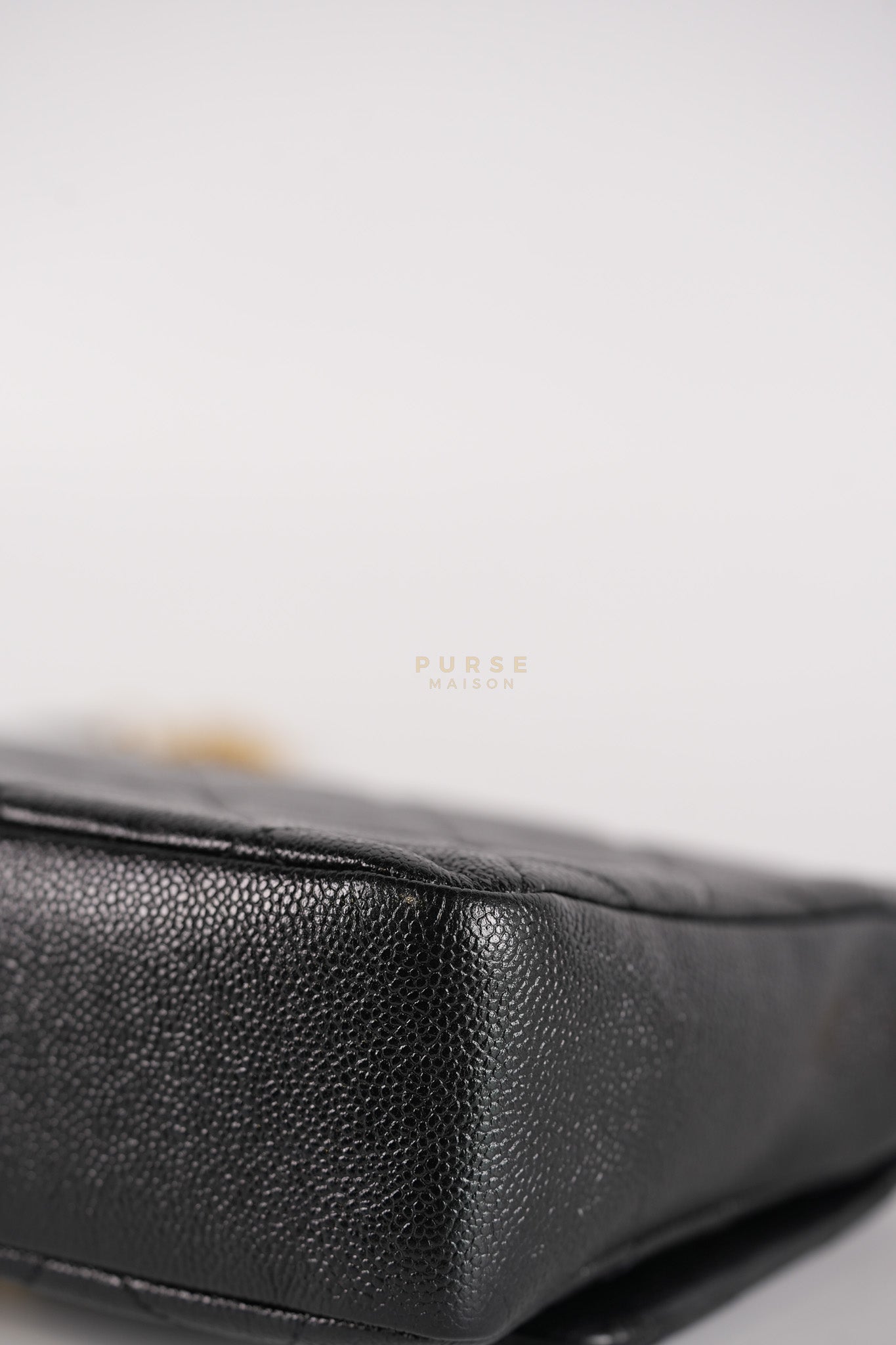 Melody Flap Bag in Shiny Caviar Leather and Aged Gold Hardware (Microchip) | Purse Maison Luxury Bags Shop