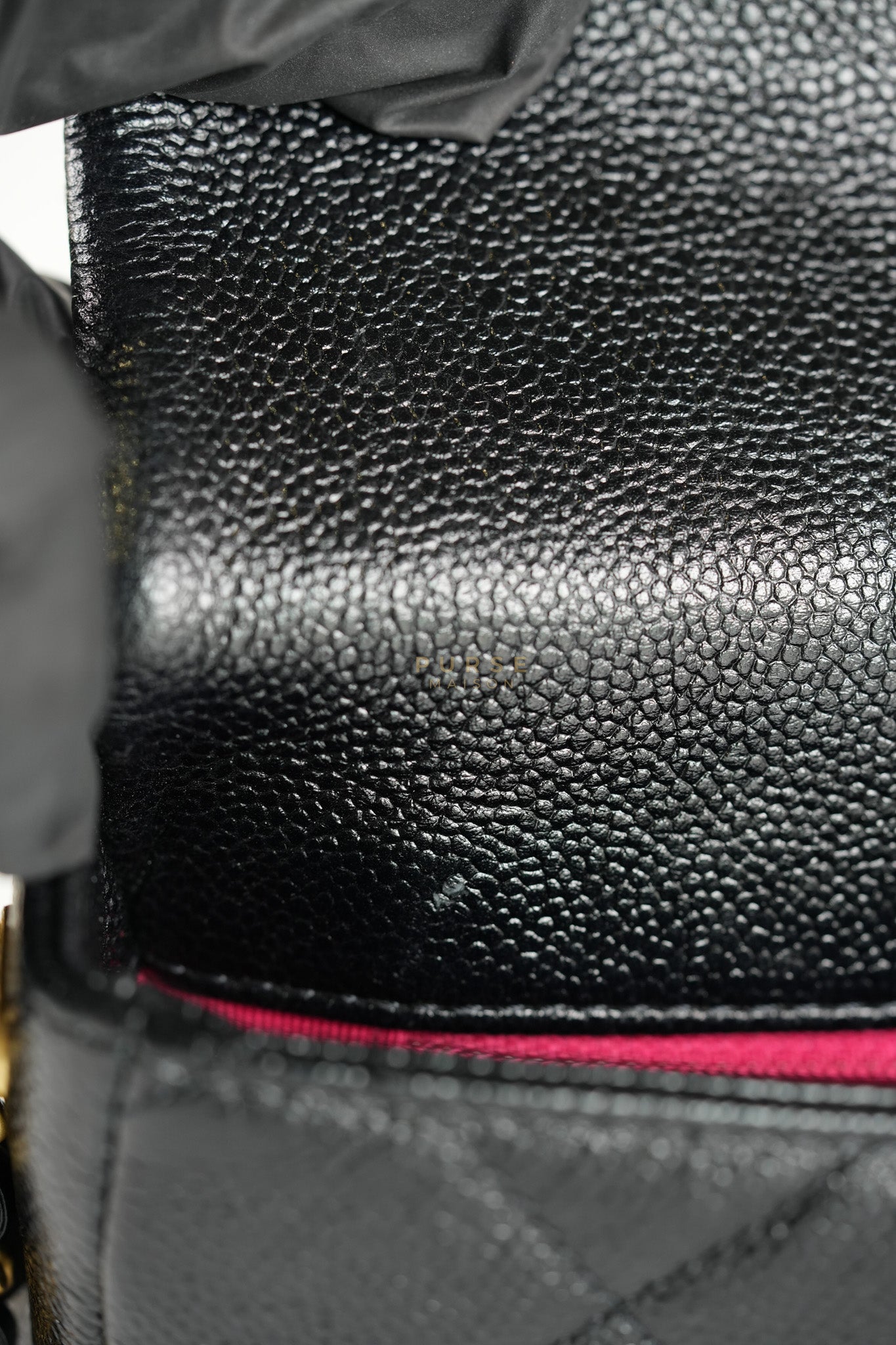 Melody Flap Bag in Shiny Caviar Leather and Aged Gold Hardware (Microchip) | Purse Maison Luxury Bags Shop