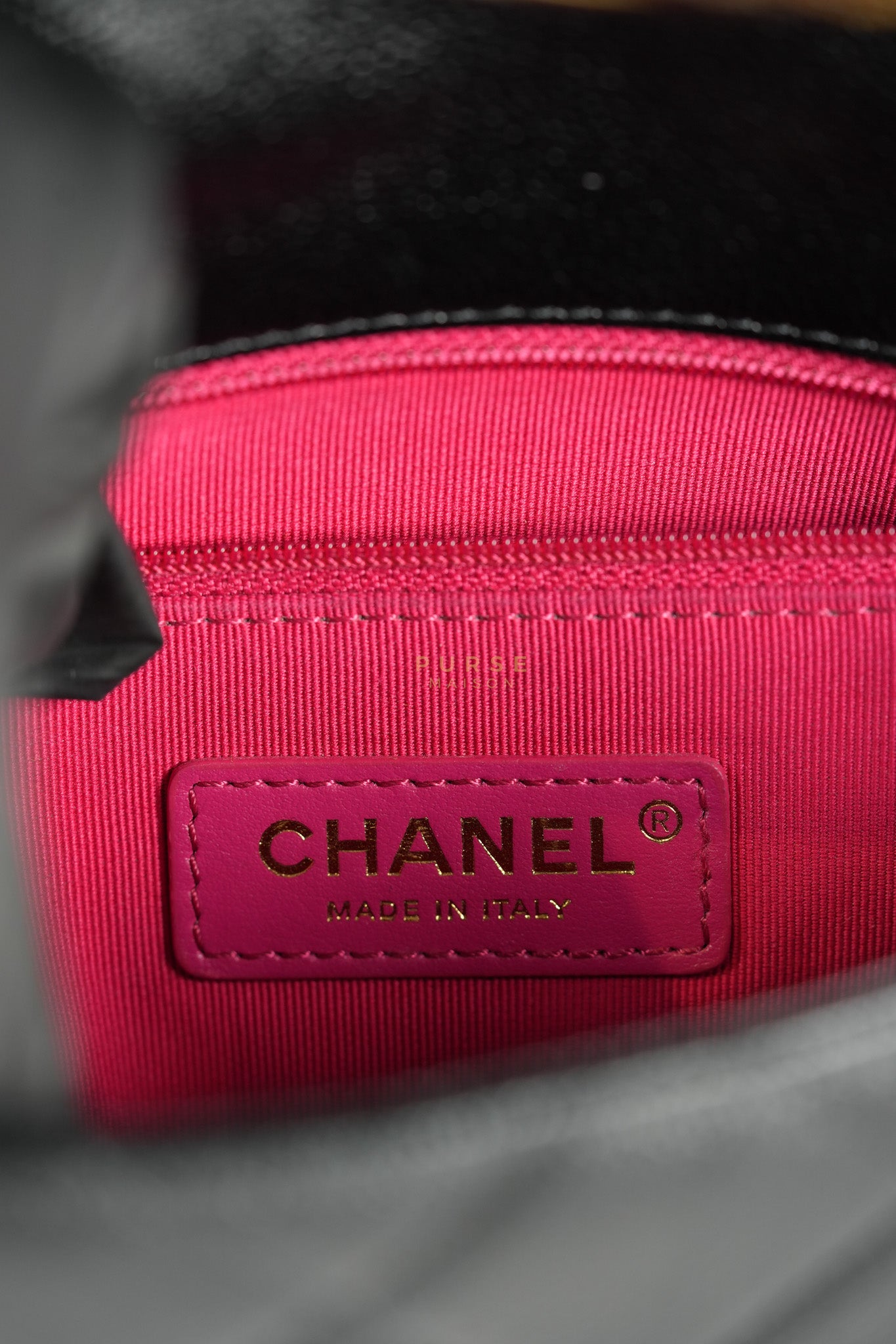 Melody Flap Bag in Shiny Caviar Leather and Aged Gold Hardware (Microchip) | Purse Maison Luxury Bags Shop