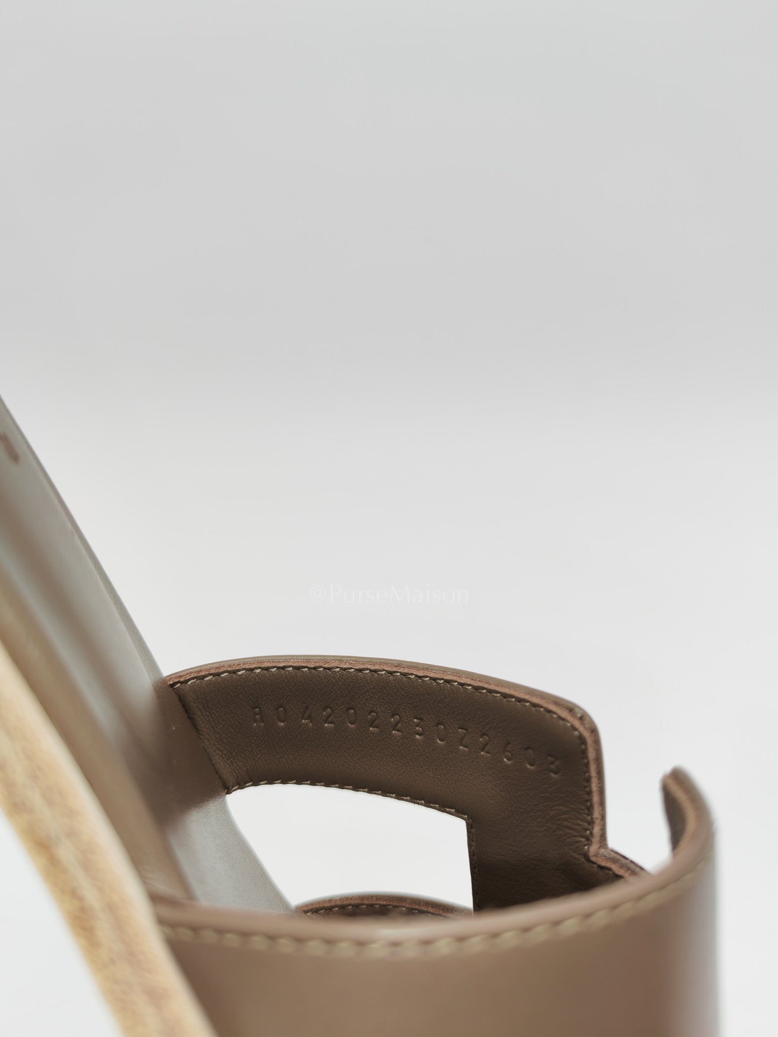 Oran Sandals in Etoupe Swift Leather Size 37 EU (23.5cm)
