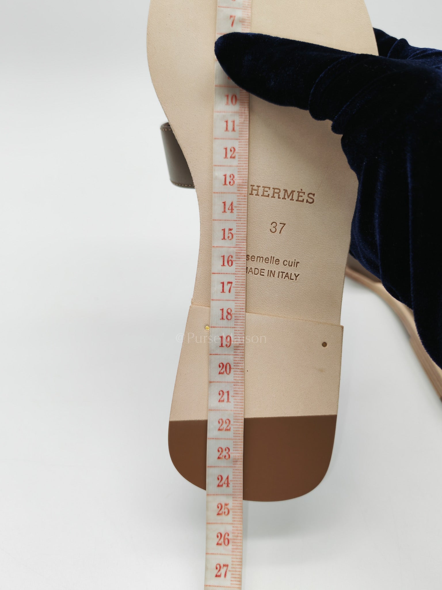 Oran Sandals in Etoupe Swift Leather Size 37 EU (23.5cm)