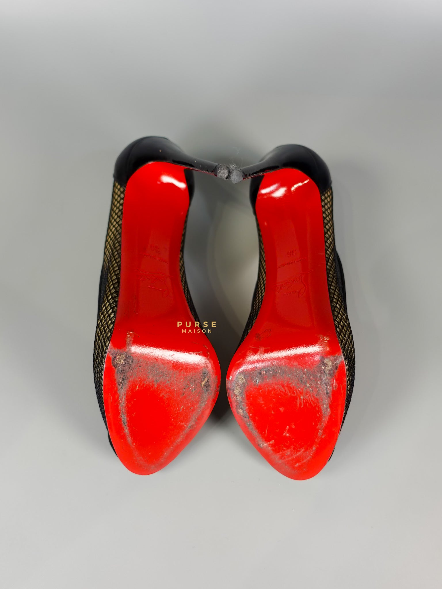 Mesh Black Leather Platform Pumps (Size 36EU 22.2cm) | Purse Maison Luxury Bags Shop