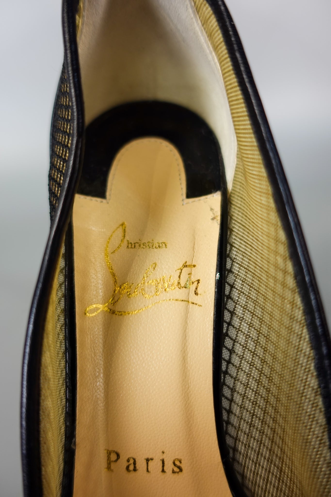 Mesh Black Leather Platform Pumps (Size 36EU 22.2cm) | Purse Maison Luxury Bags Shop