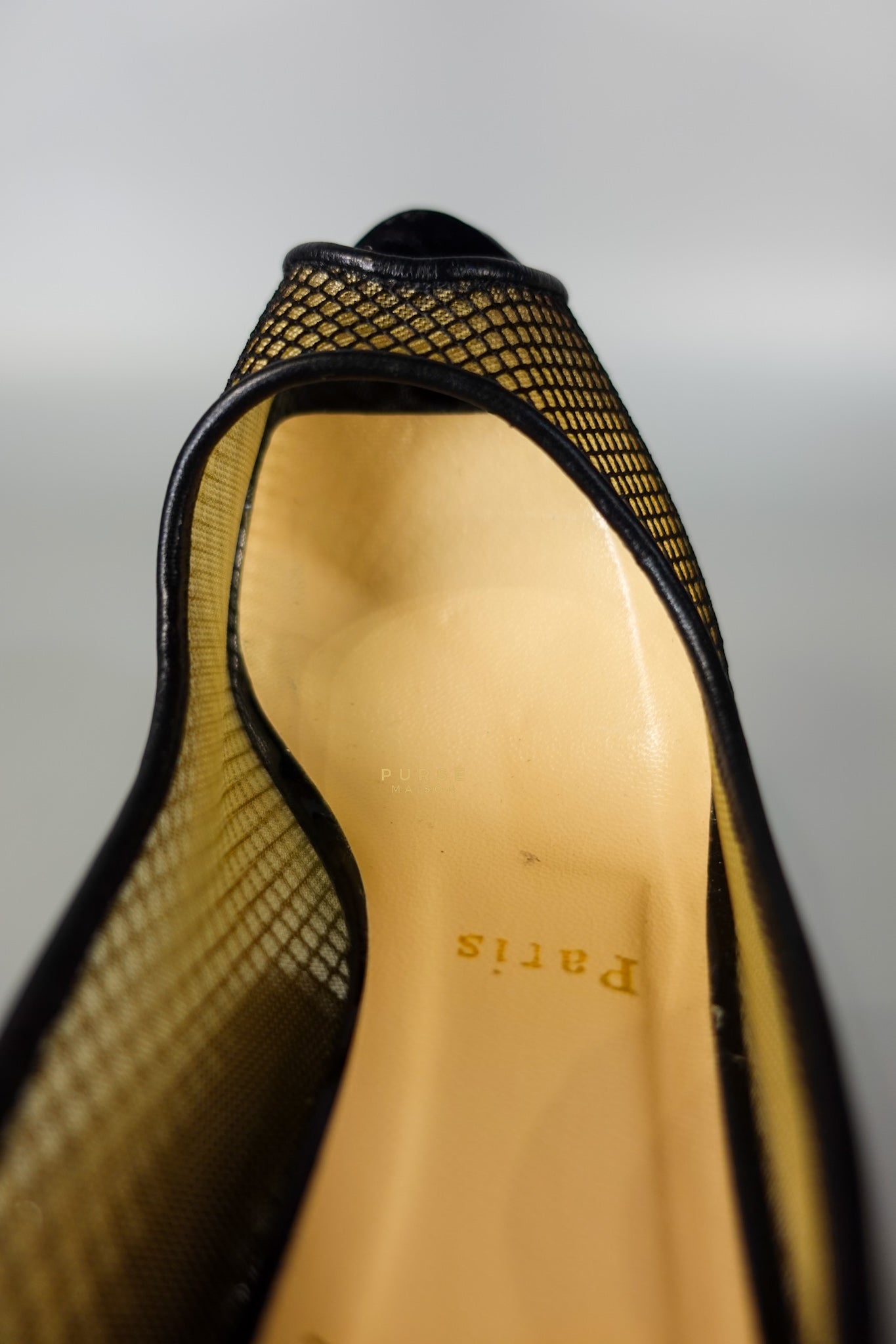 Mesh Black Leather Platform Pumps (Size 36EU 22.2cm) | Purse Maison Luxury Bags Shop