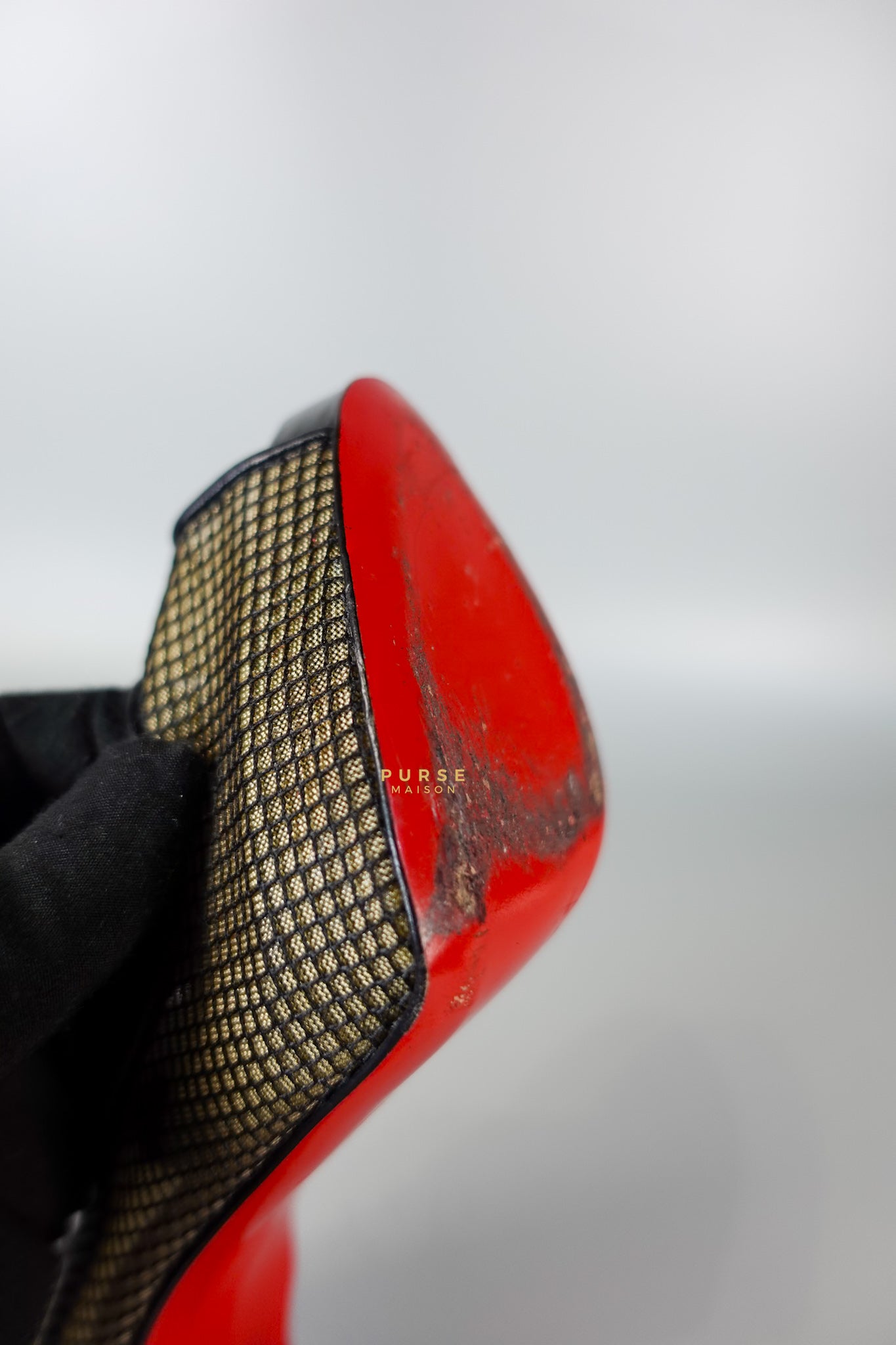 Mesh Black Leather Platform Pumps (Size 36EU 22.2cm) | Purse Maison Luxury Bags Shop