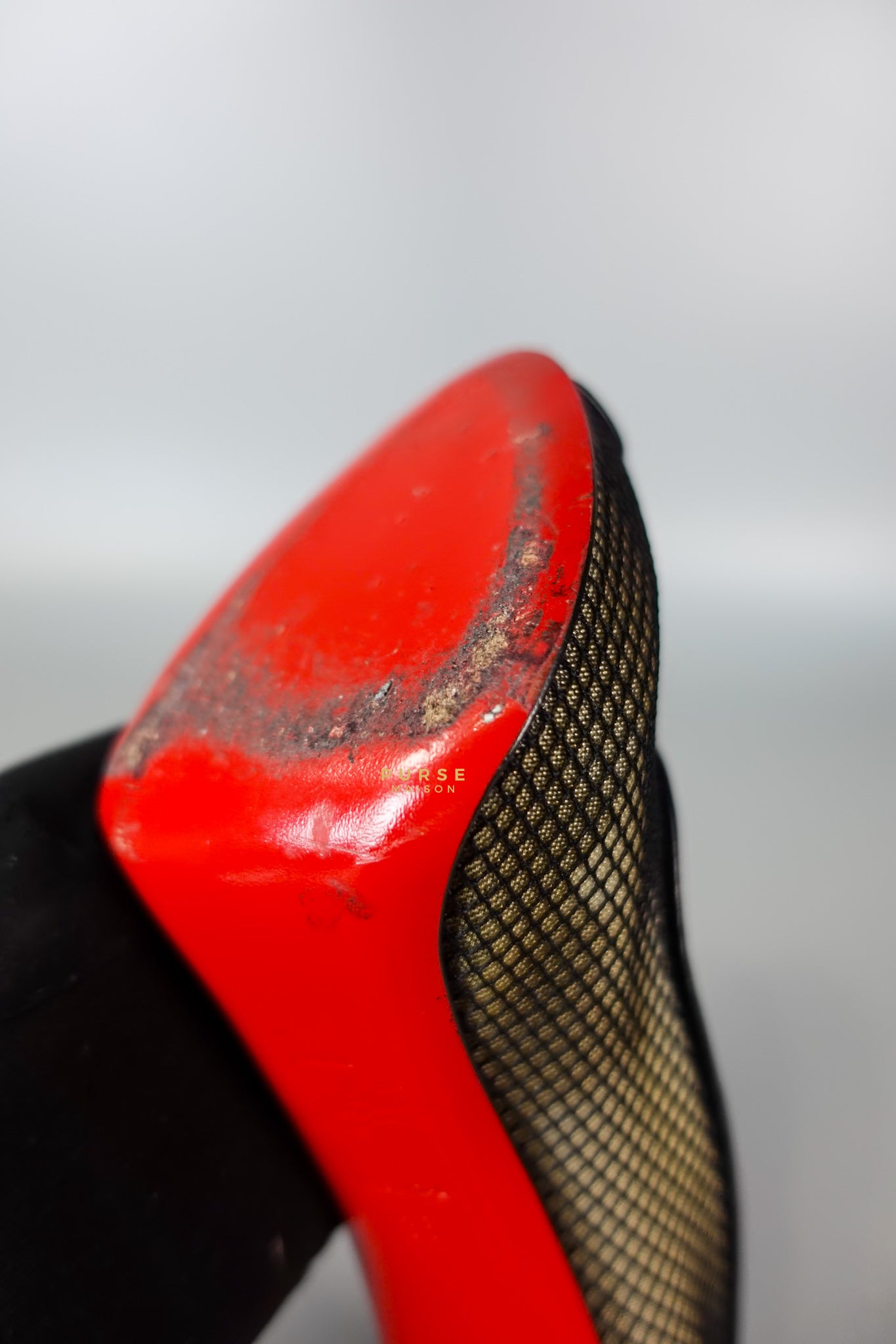 Mesh Black Leather Platform Pumps (Size 36EU 22.2cm) | Purse Maison Luxury Bags Shop