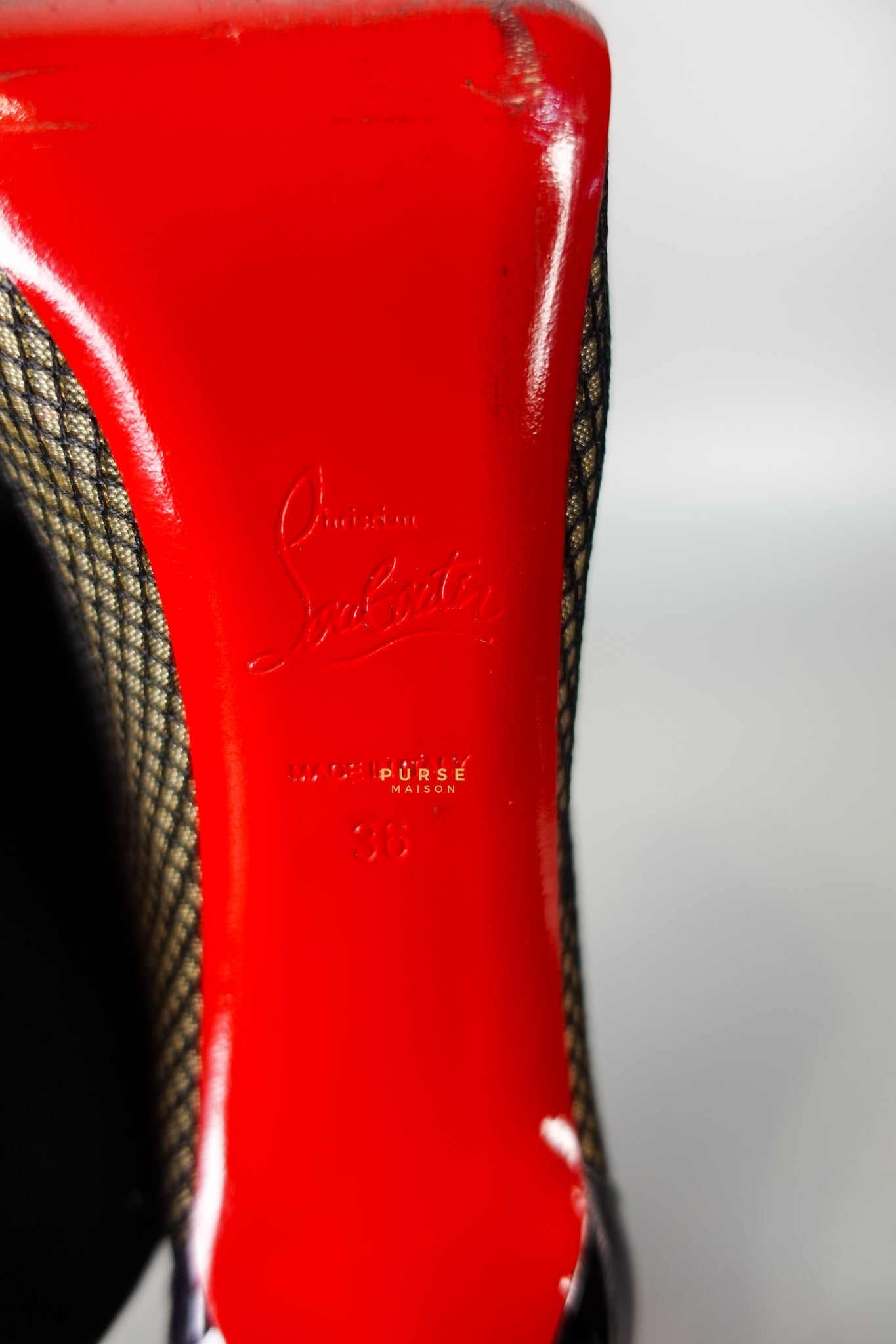 Mesh Black Leather Platform Pumps (Size 36EU 22.2cm) | Purse Maison Luxury Bags Shop