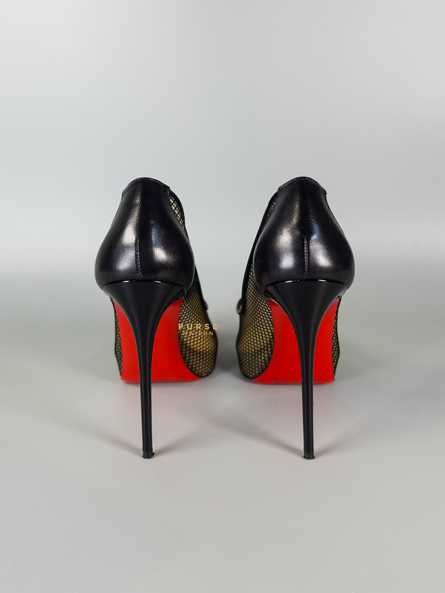 Mesh Black Leather Platform Pumps (Size 36EU 22.2cm) | Purse Maison Luxury Bags Shop