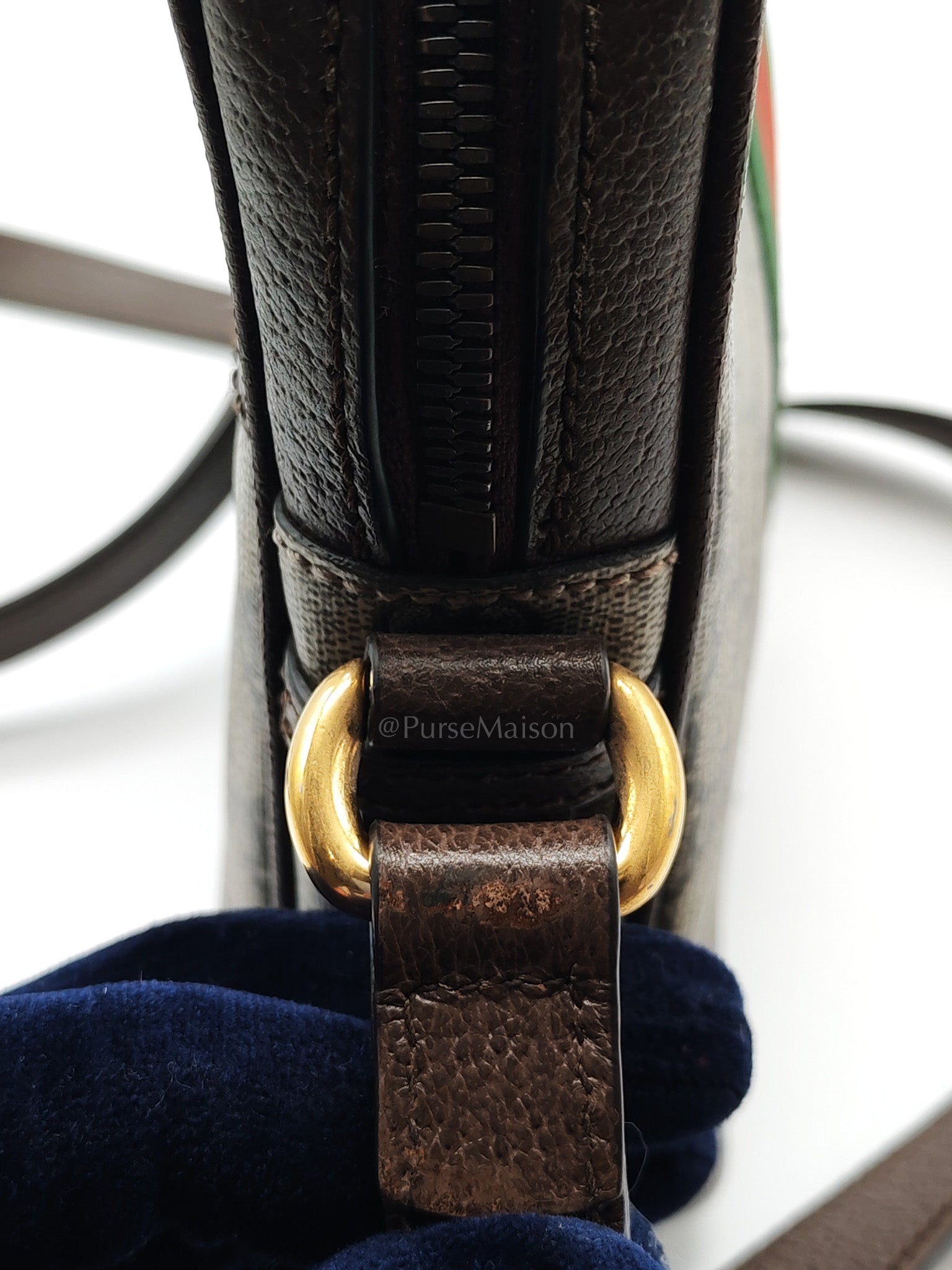 Ophidia Messenger Bag Small in GG Supreme Canvas & Gold Hardware