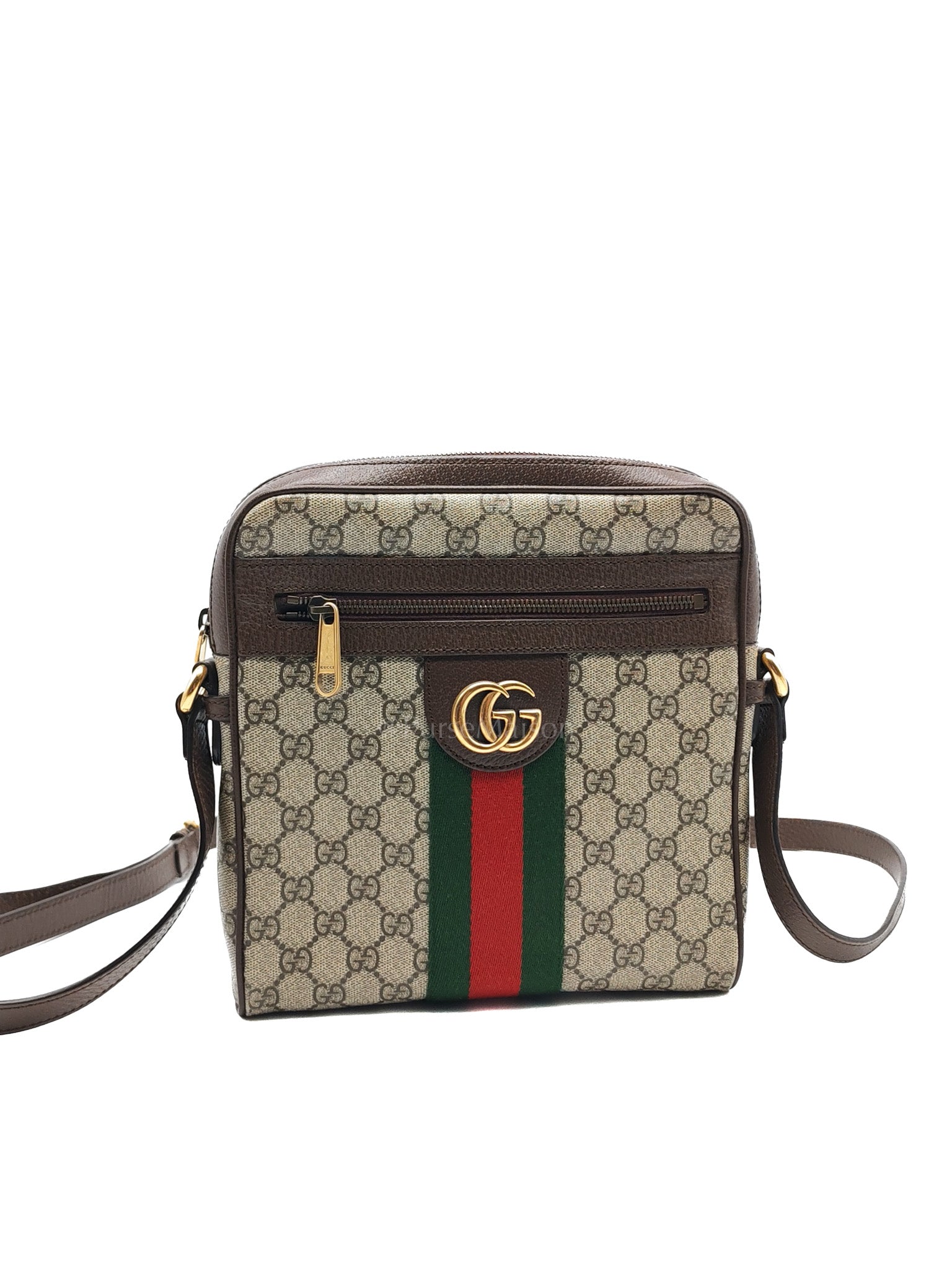 Ophidia Messenger Bag Small in GG Supreme Canvas & Gold Hardware