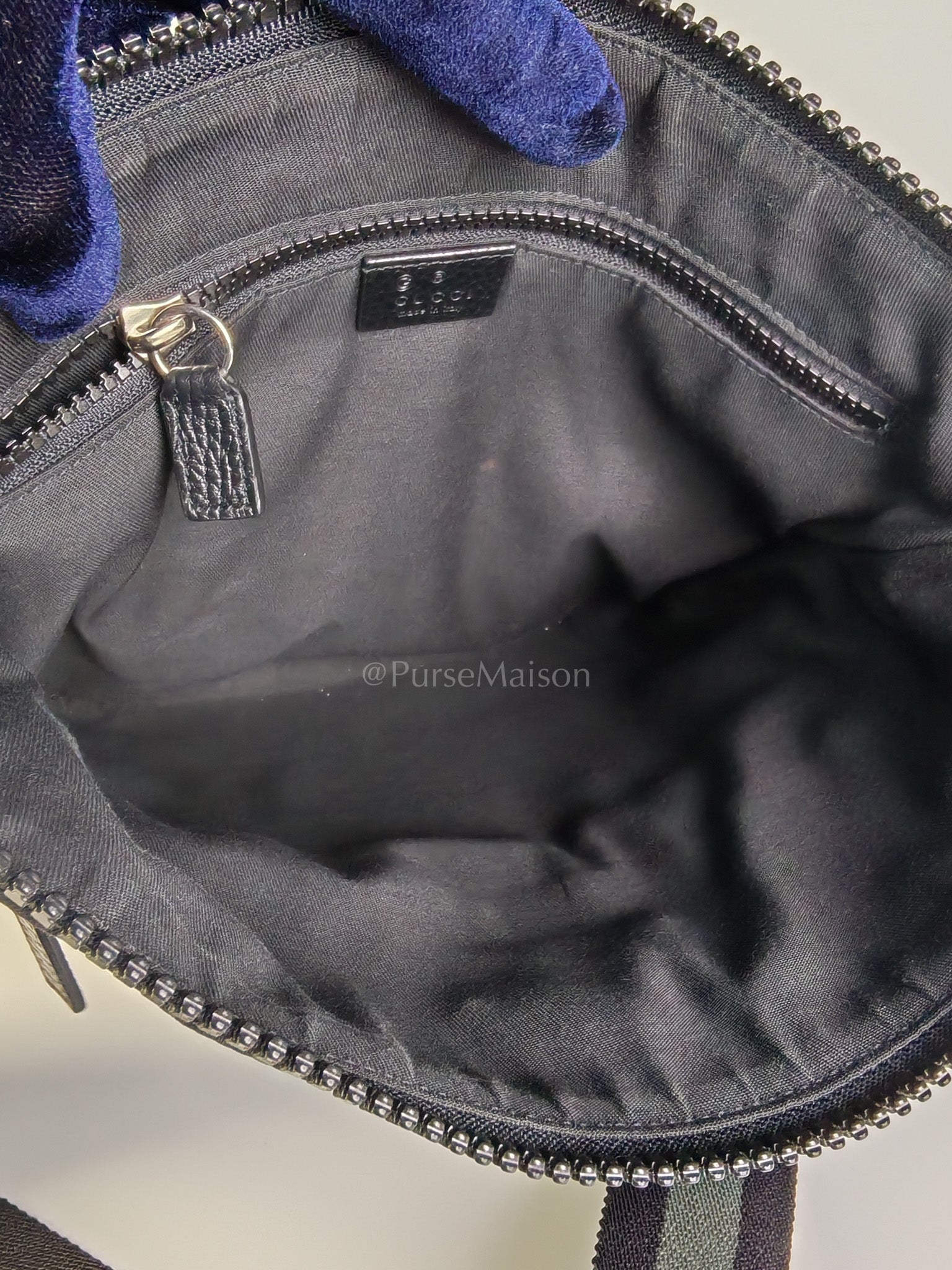Messenger Bag in GG Guccissima Web Black Canvas | Purse Maison Luxury Bags Shop