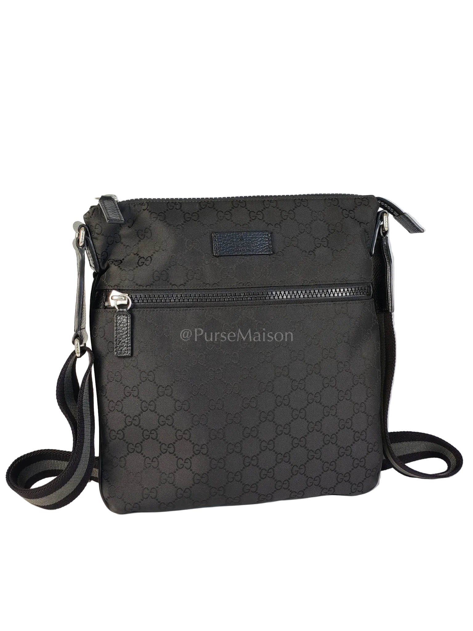 Messenger Bag in GG Guccissima Web Black Canvas | Purse Maison Luxury Bags Shop