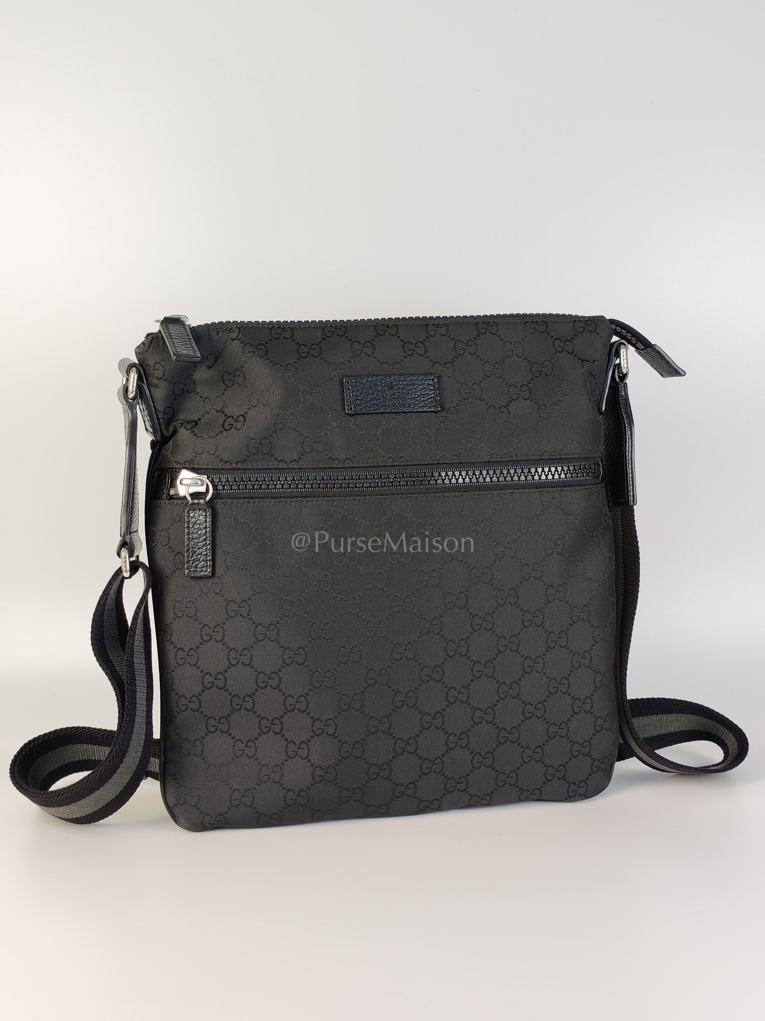 Messenger Bag in GG Guccissima Web Black Canvas | Purse Maison Luxury Bags Shop