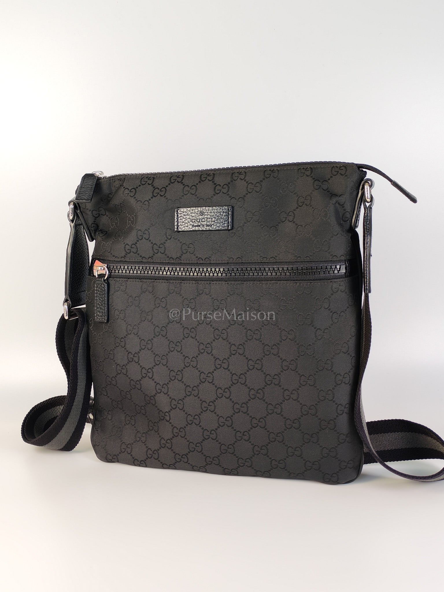 Messenger Bag in GG Guccissima Web Black Canvas | Purse Maison Luxury Bags Shop