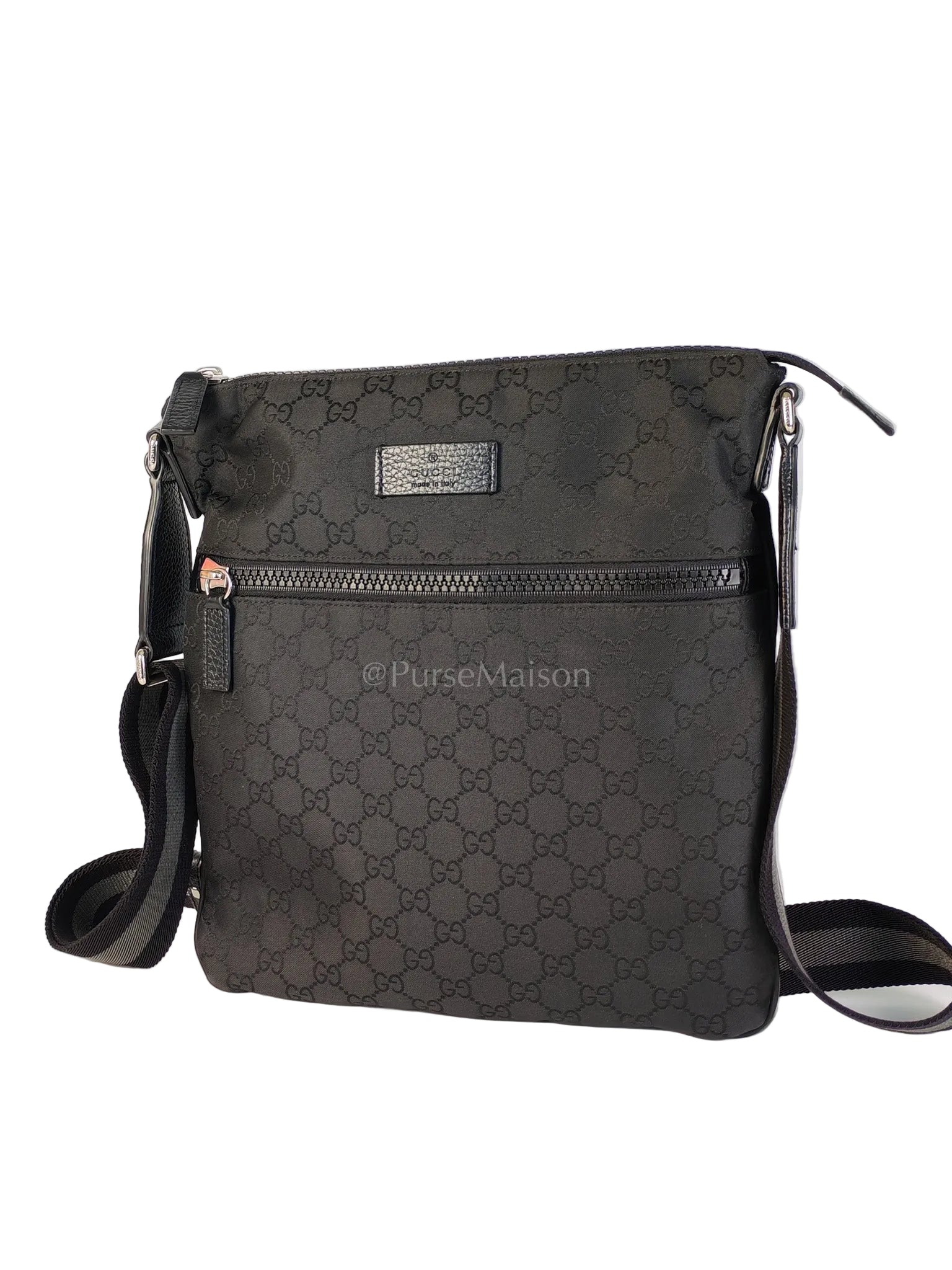 Messenger Bag in GG Guccissima Web Black Canvas | Purse Maison Luxury Bags Shop