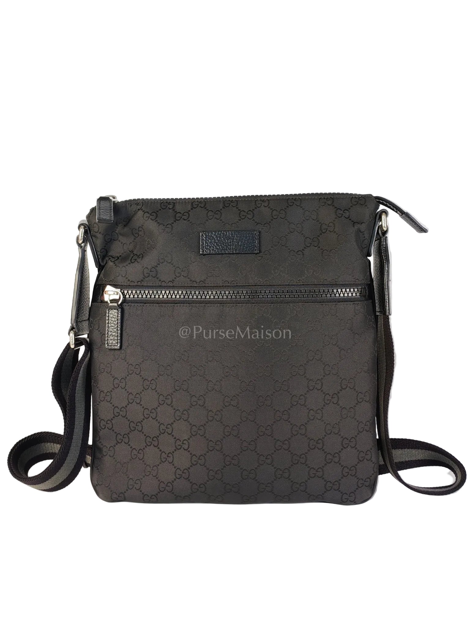 Messenger Bag in GG Guccissima Web Black Canvas | Purse Maison Luxury Bags Shop
