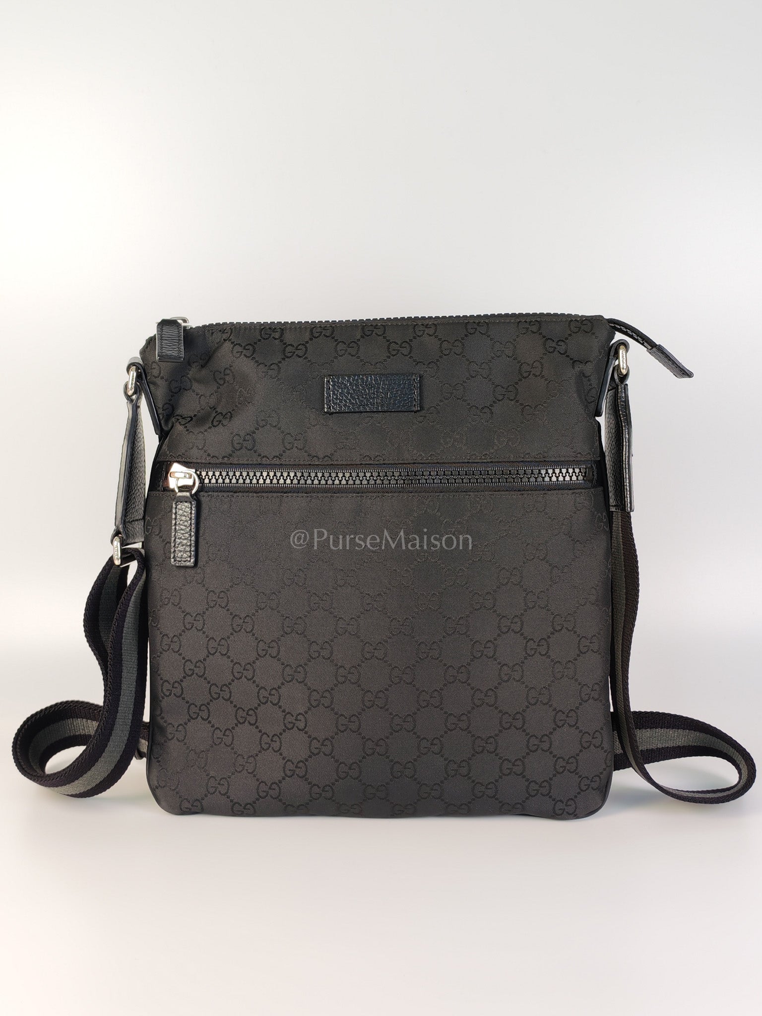 Messenger Bag in GG Guccissima Web Black Canvas | Purse Maison Luxury Bags Shop
