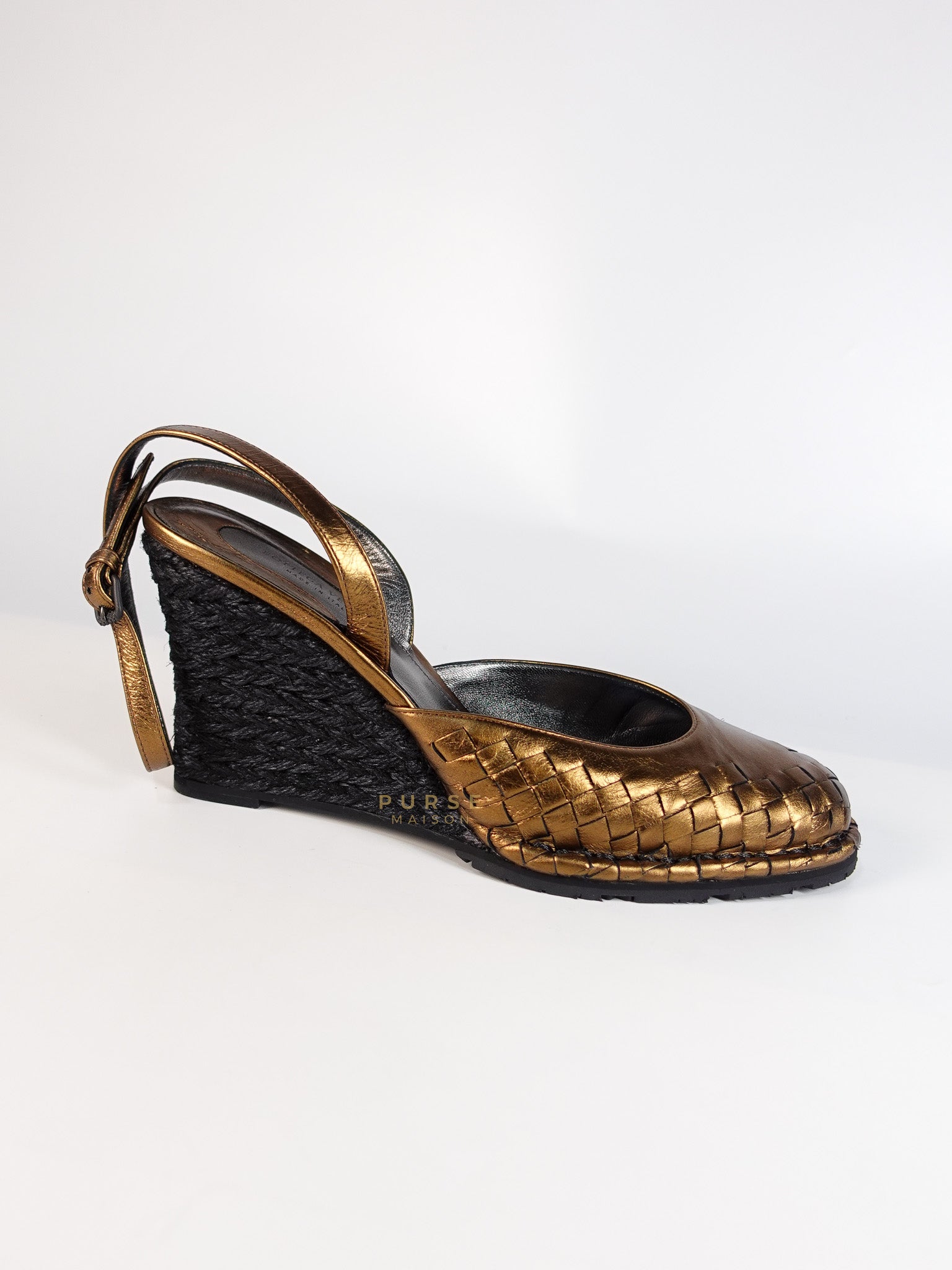 Metallic Brown Intrecciato Leather Sandals Size 40 EU (25.5cm) | Purse Maison Luxury Bags Shop